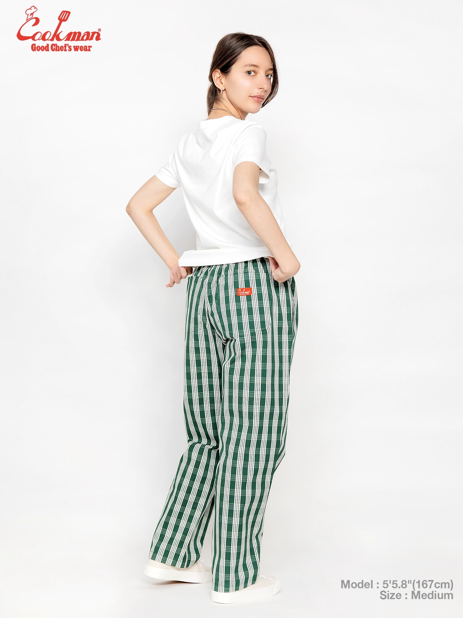 Cookman Chef Pants Semiwide - PALAKA Check : Green