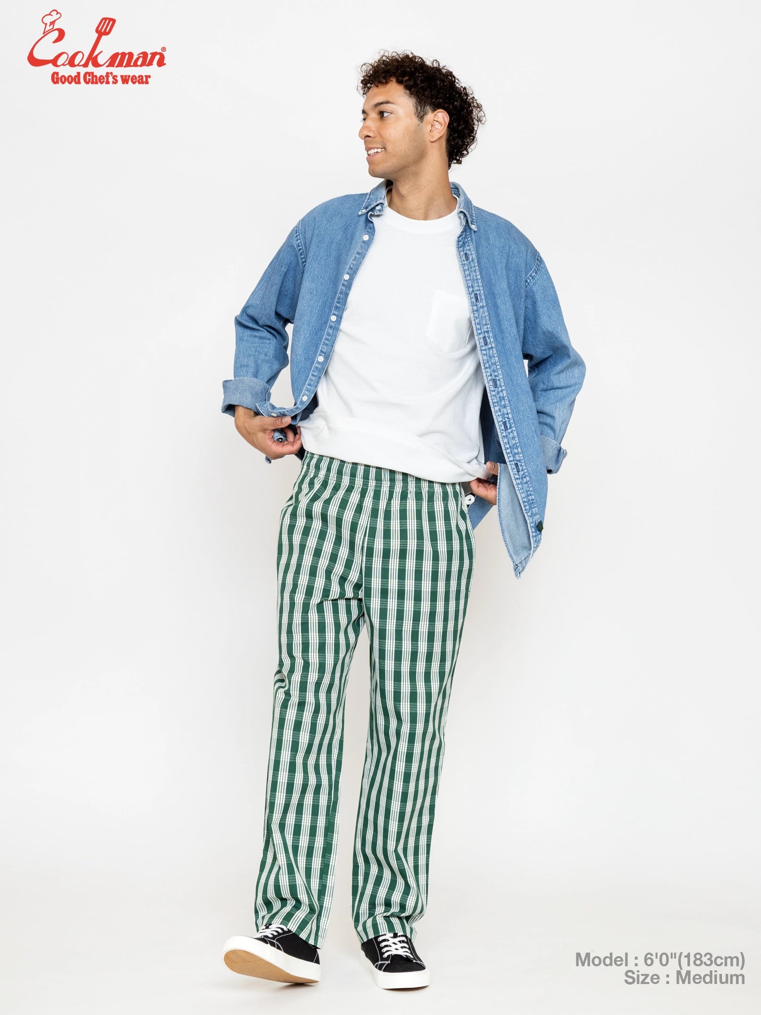 Cookman Chef Pants Semiwide - PALAKA Check : Green