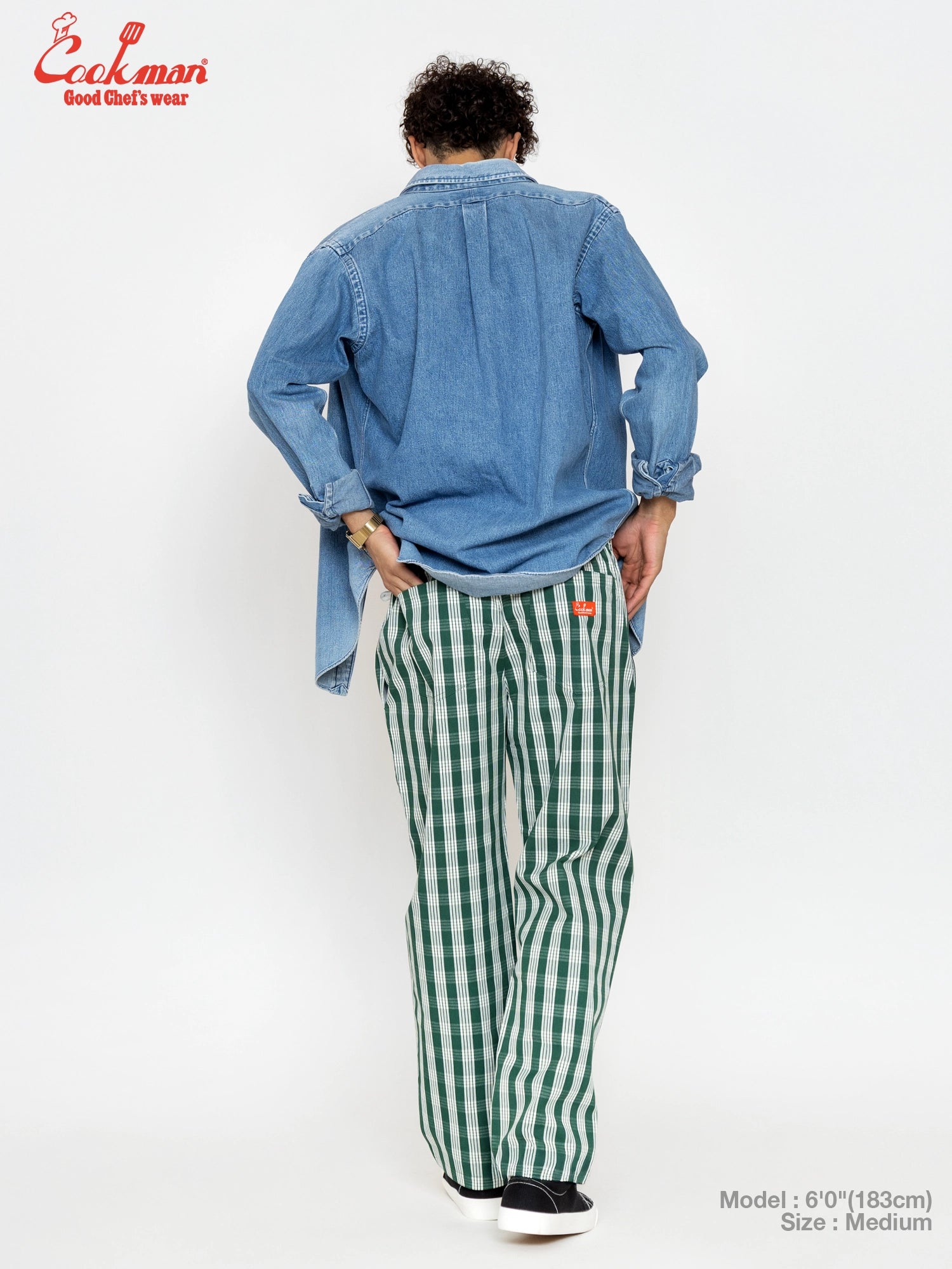 Cookman Chef Pants Semiwide - PALAKA Check : Green