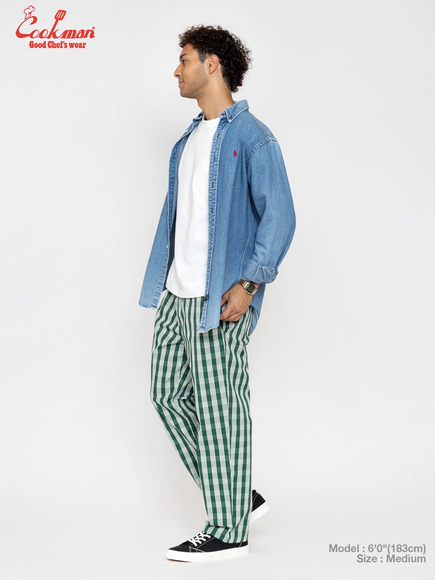 Cookman Chef Pants Semiwide - PALAKA Check : Green