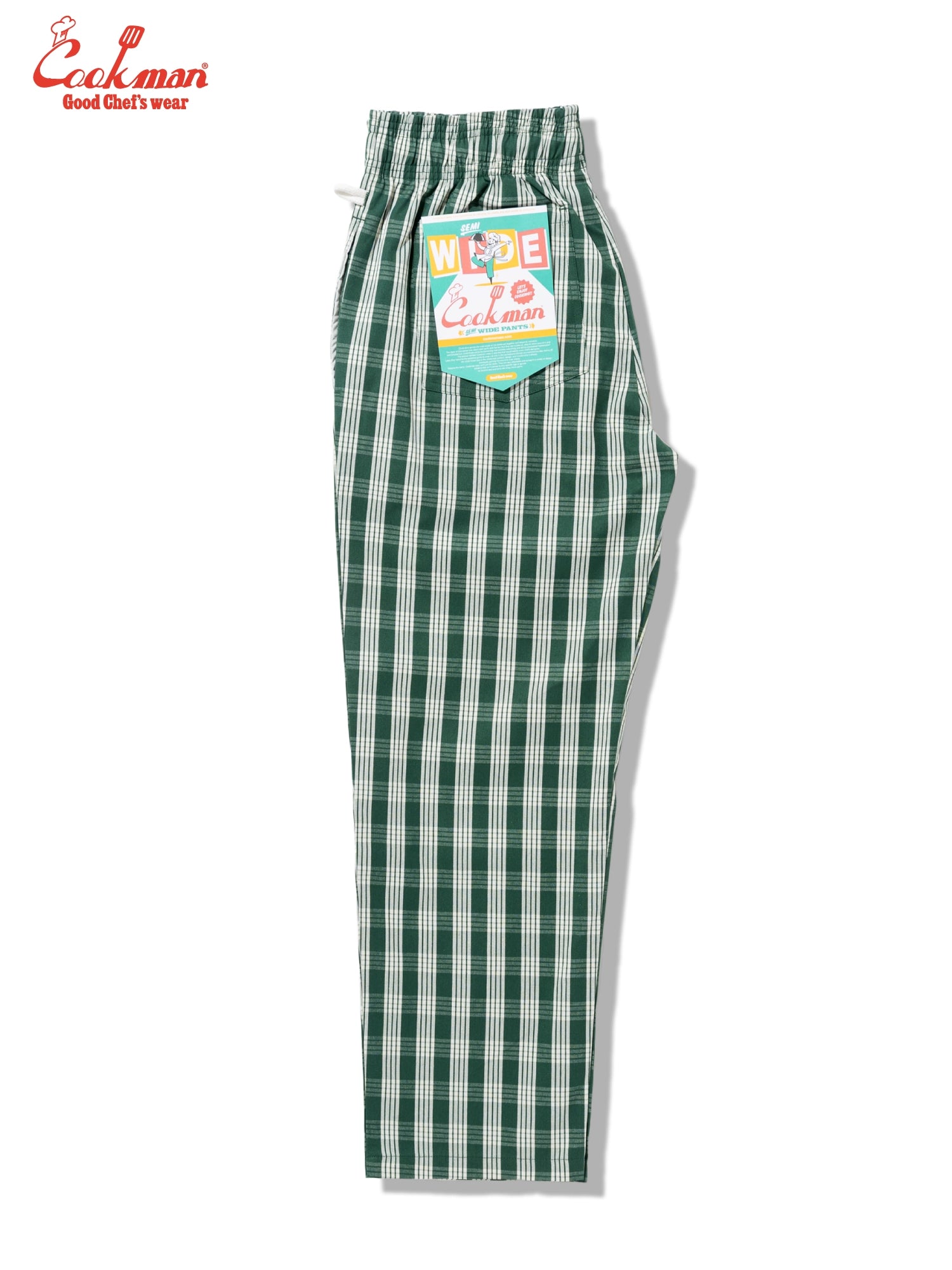 Cookman Chef Pants Semiwide - PALAKA Check : Green