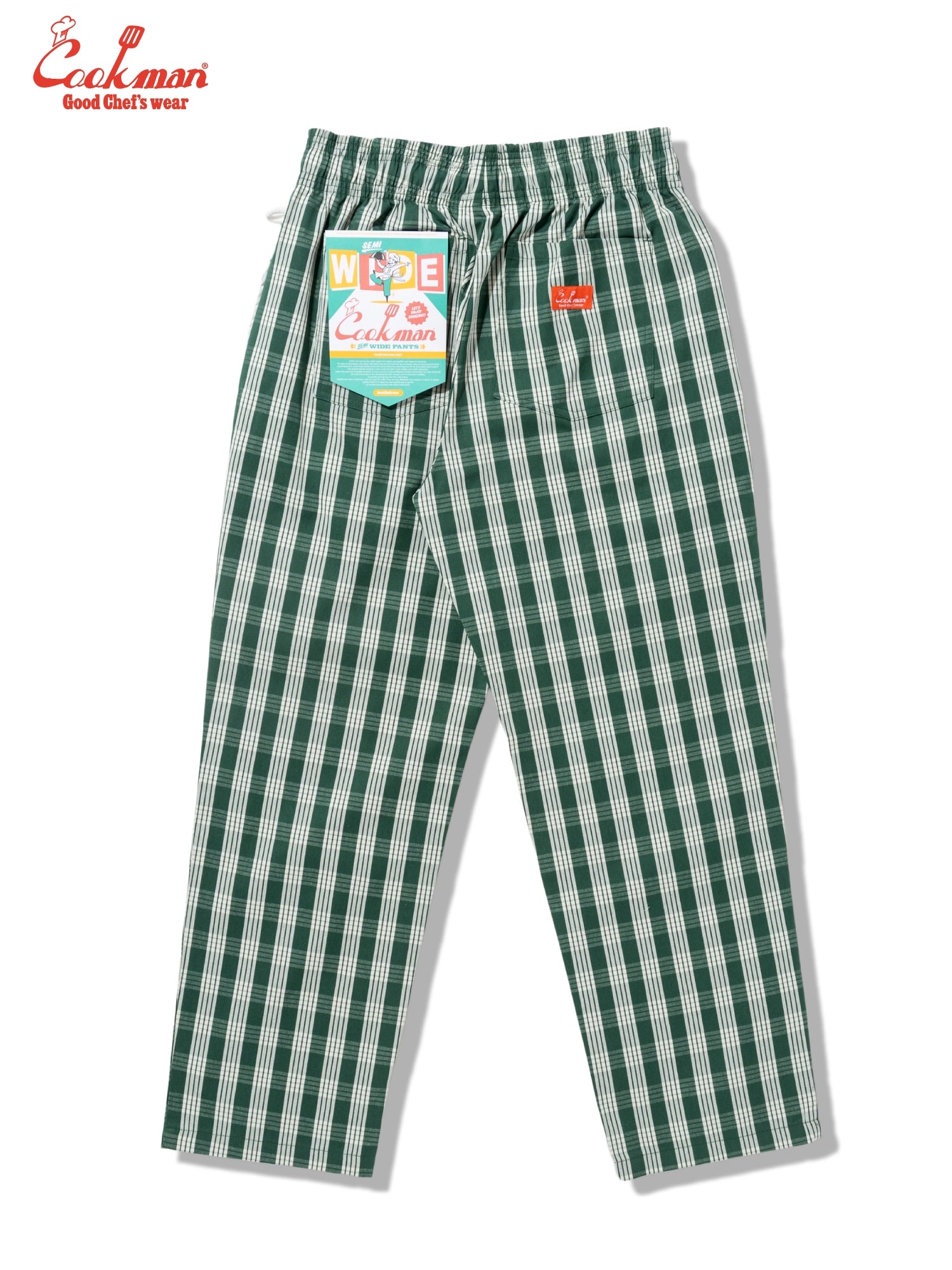 Cookman Chef Pants Semiwide - PALAKA Check : Green