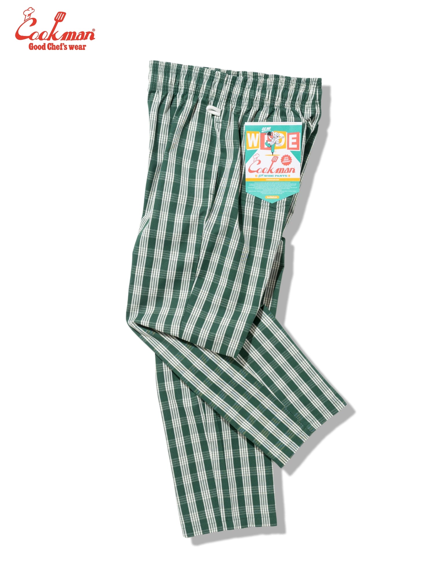 Cookman Chef Pants Semiwide - PALAKA Check : Green