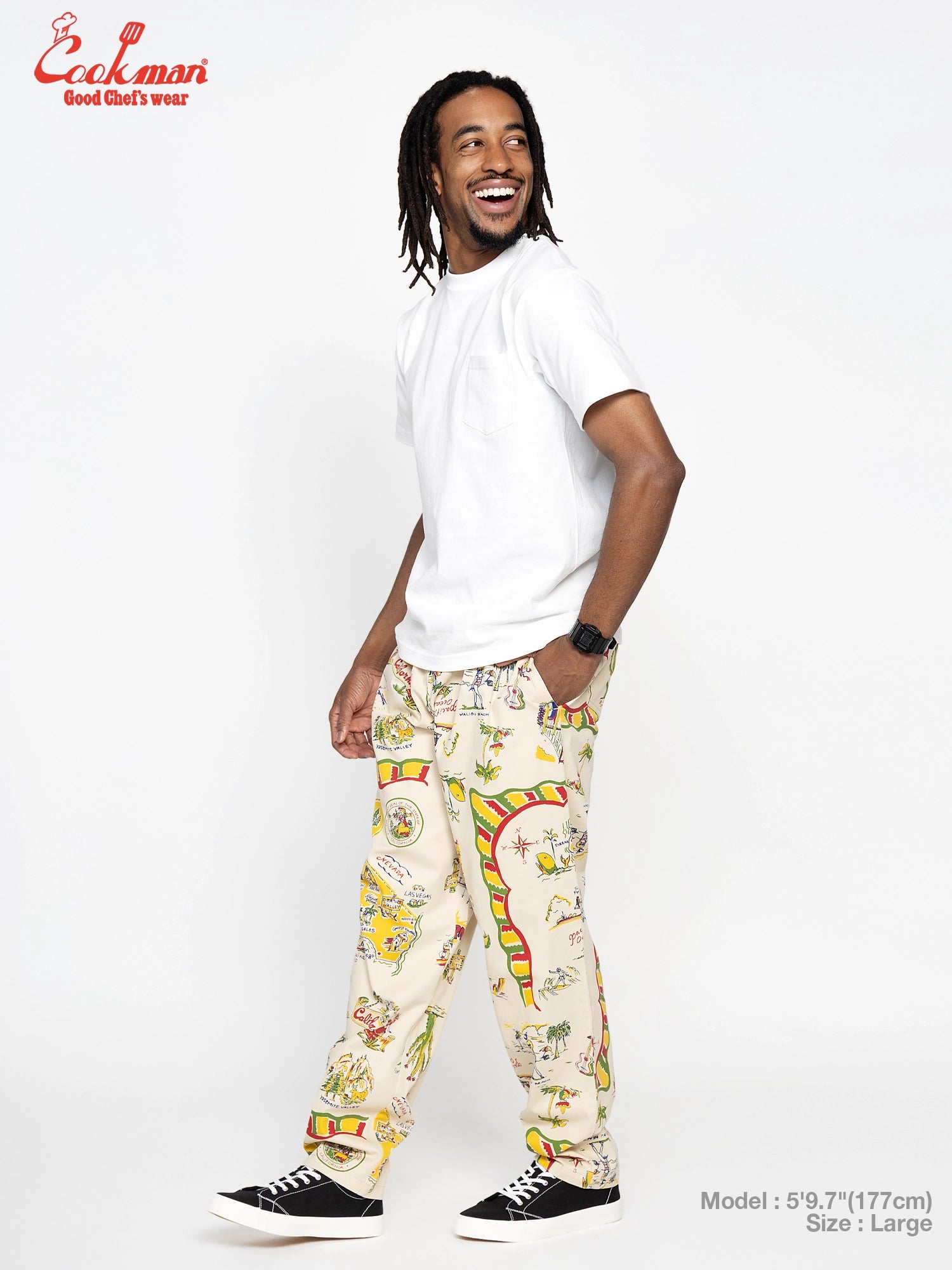 Cookman Chef Pants - Souvenir Map California
