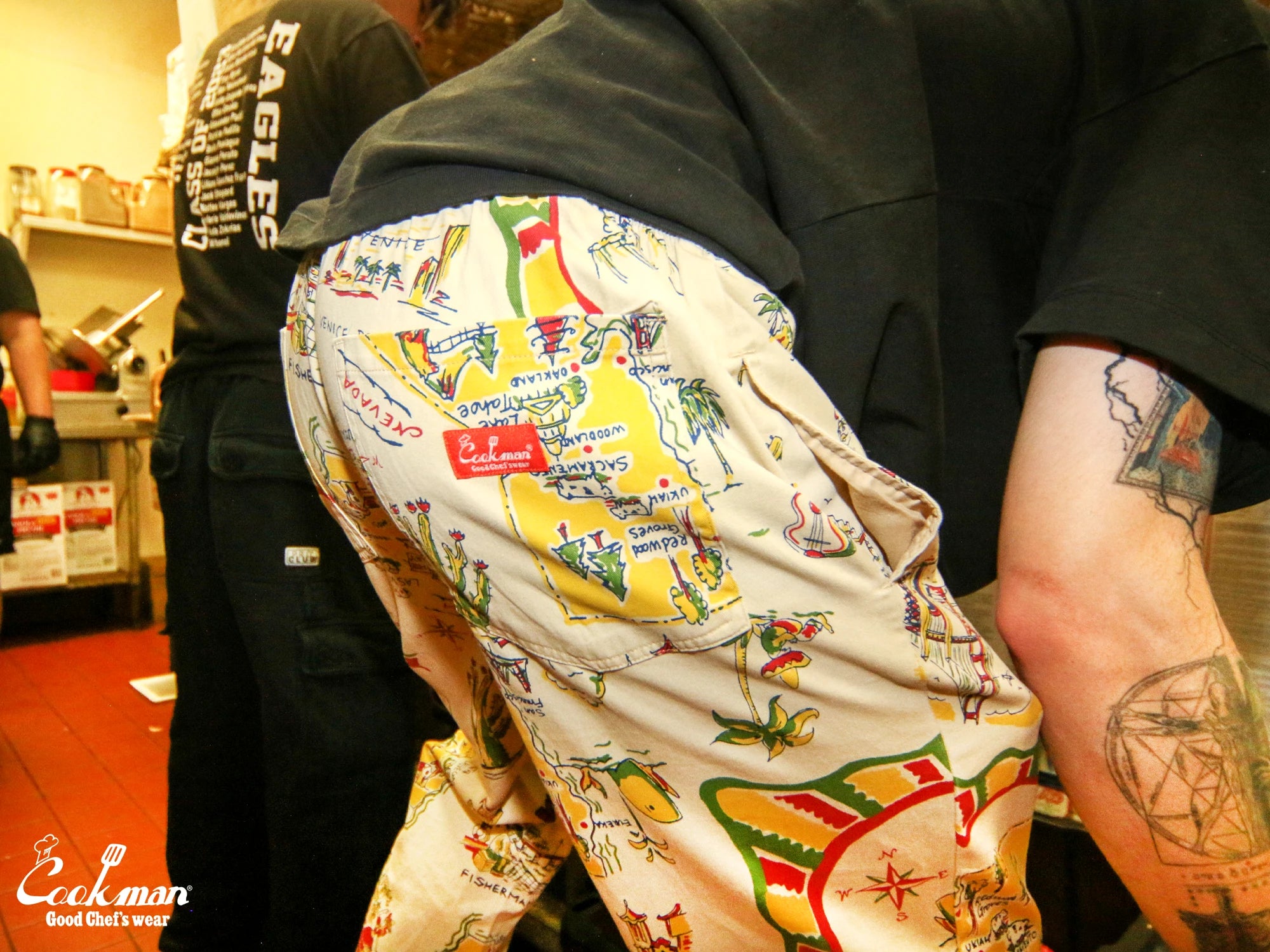 Cookman Chef Pants - Souvenir Map California