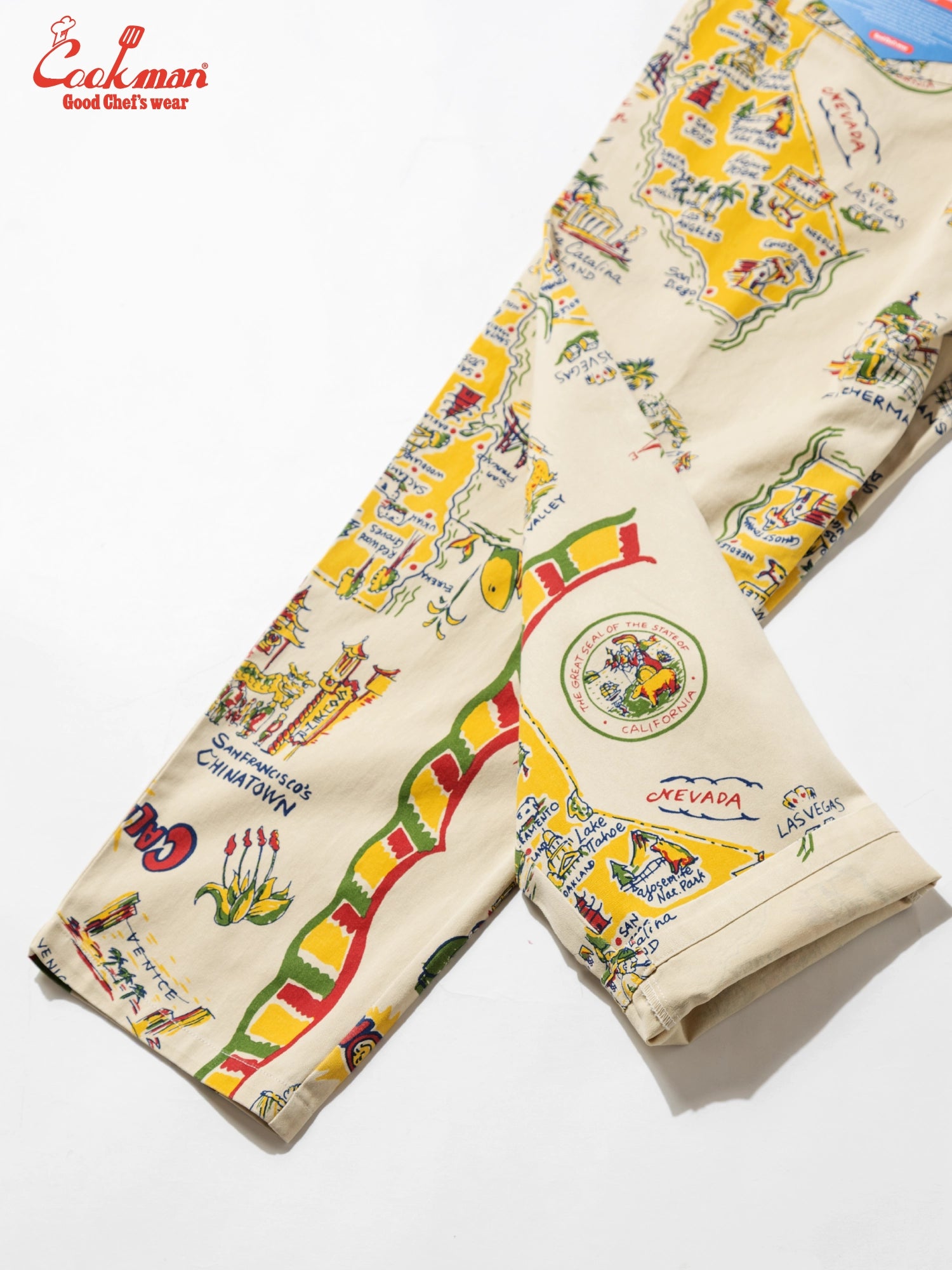 Cookman Chef Pants - Souvenir Map California