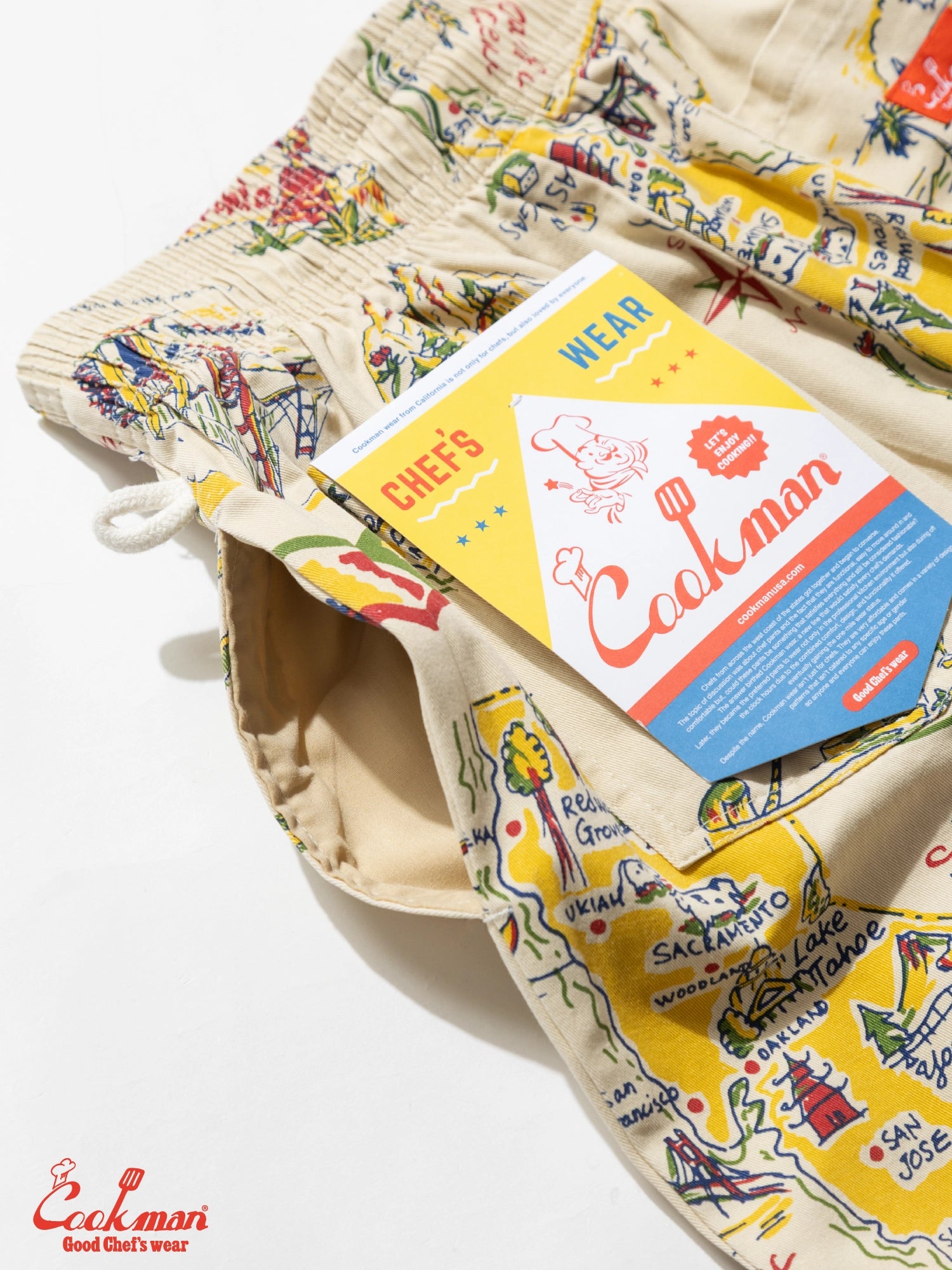 Cookman Chef Pants - Souvenir Map California