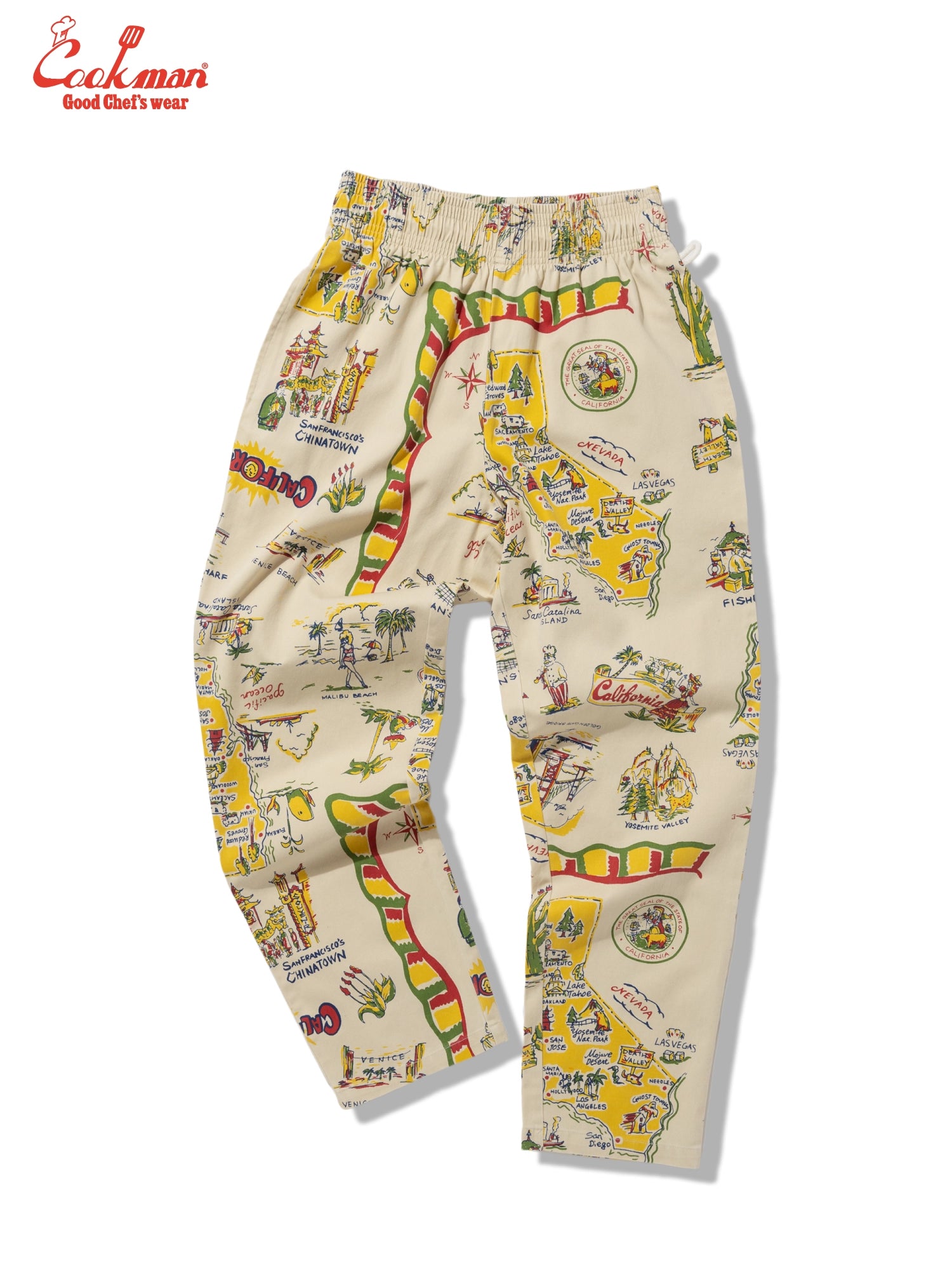 Cookman Chef Pants - Souvenir Map California