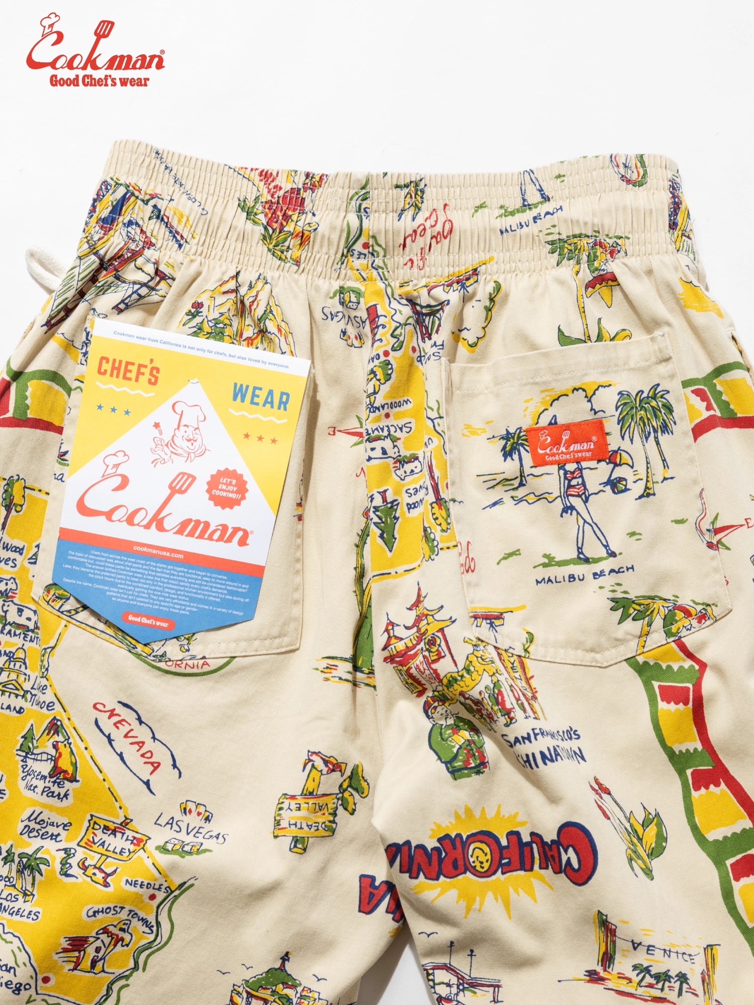 Cookman Chef Pants - Souvenir Map California