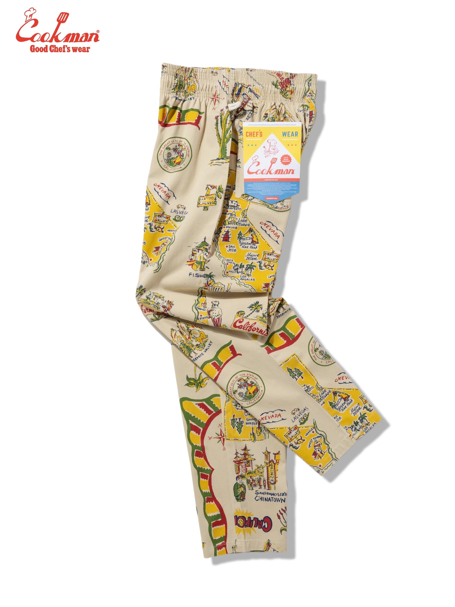 Cookman Chef Pants - Souvenir Map California