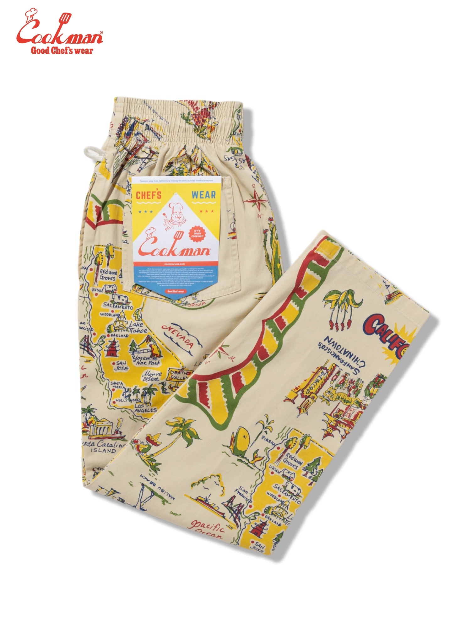Cookman Chef Pants - Souvenir Map California