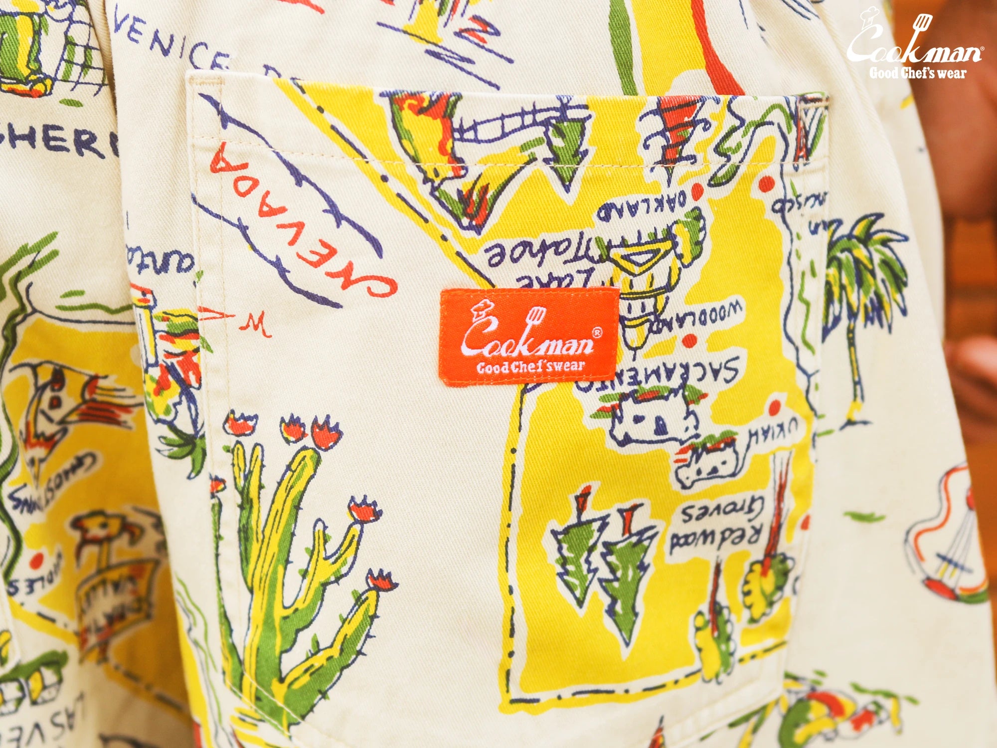 Cookman Chef Pants - Souvenir Map California