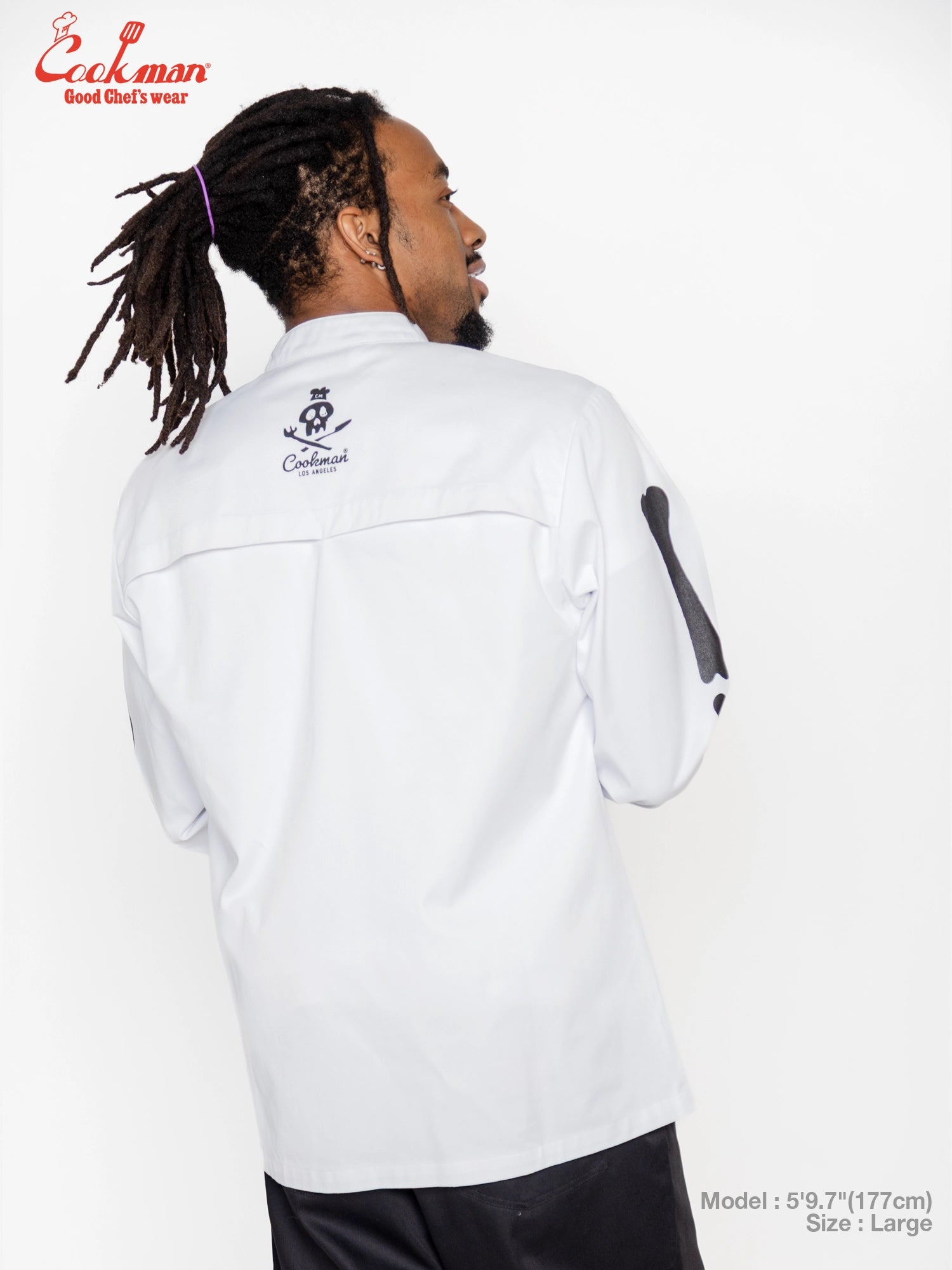 Chef Coat Long Sleeve Vented - Skull Bone : White