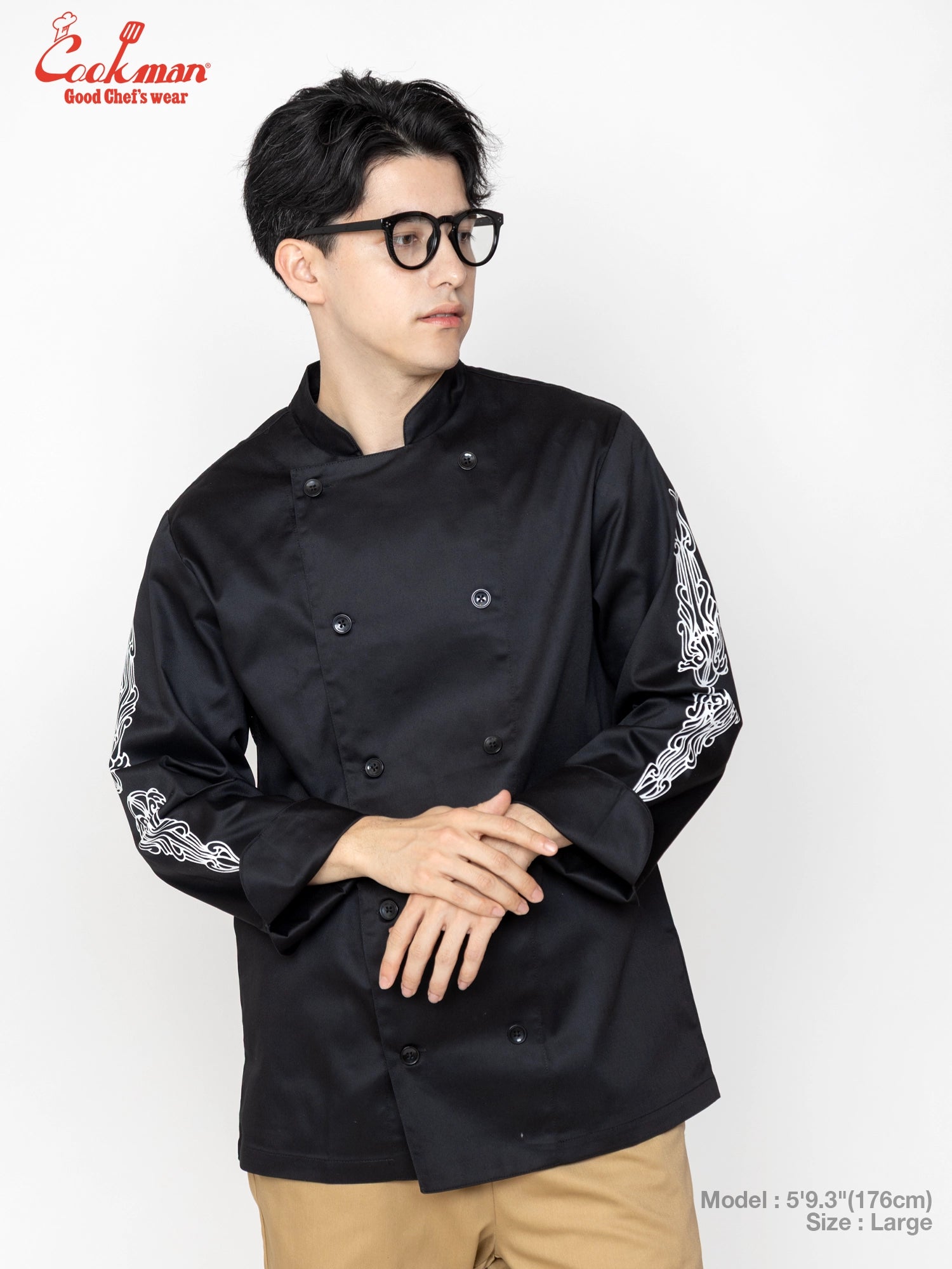 Chef Coat Long Sleeve Vented - Cutlery : Black