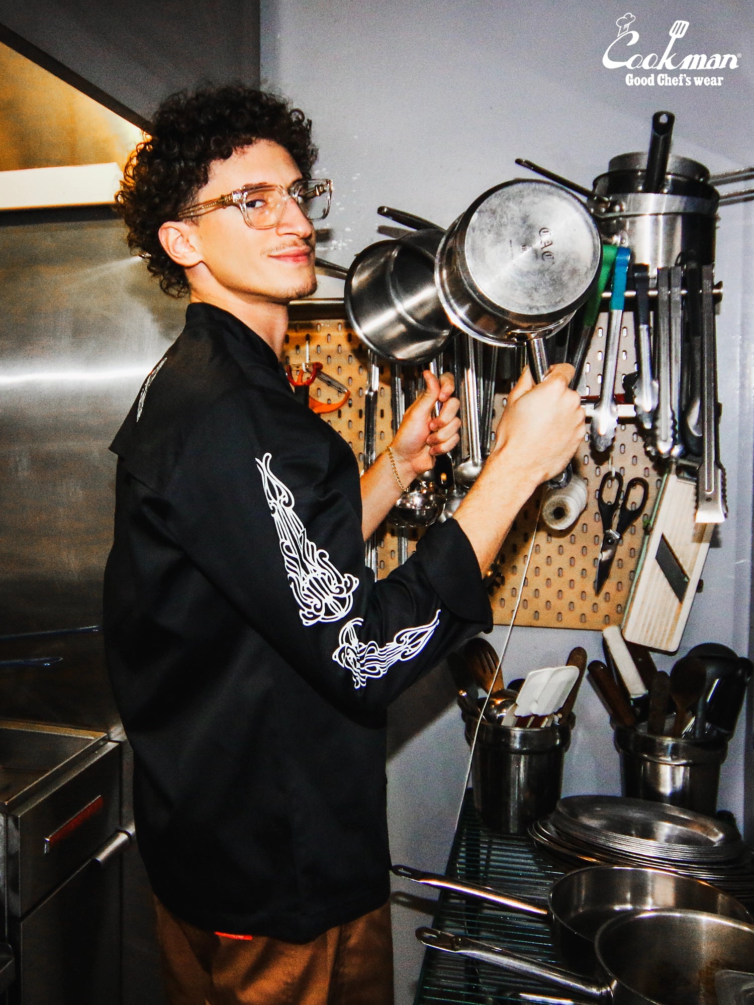 Chef Coat Long Sleeve Vented - Cutlery : Black