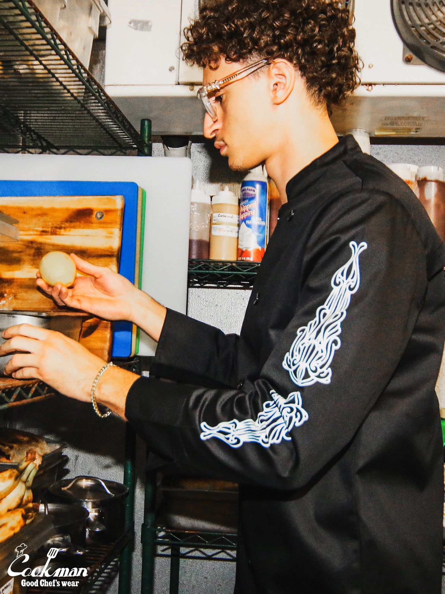 Chef Coat Long Sleeve Vented - Cutlery : Black