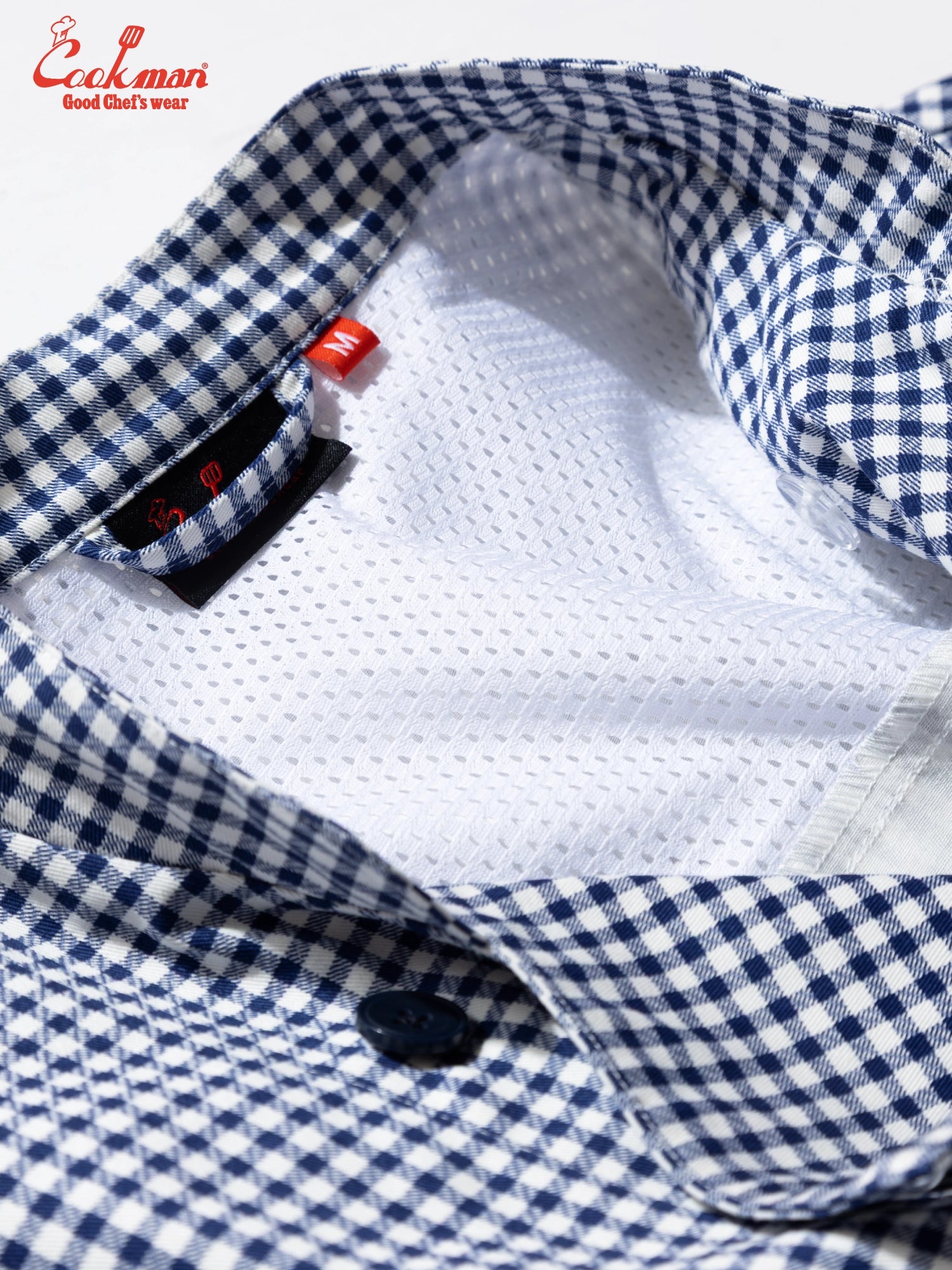 Cookman Chef Coat Long Sleeve Vented - Gingham : Navy