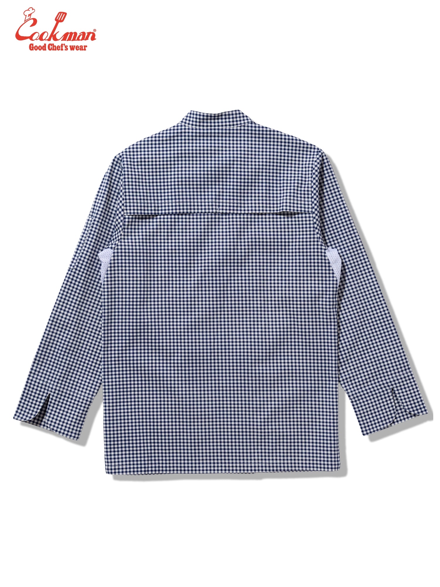 Cookman Chef Coat Long Sleeve Vented - Gingham : Navy