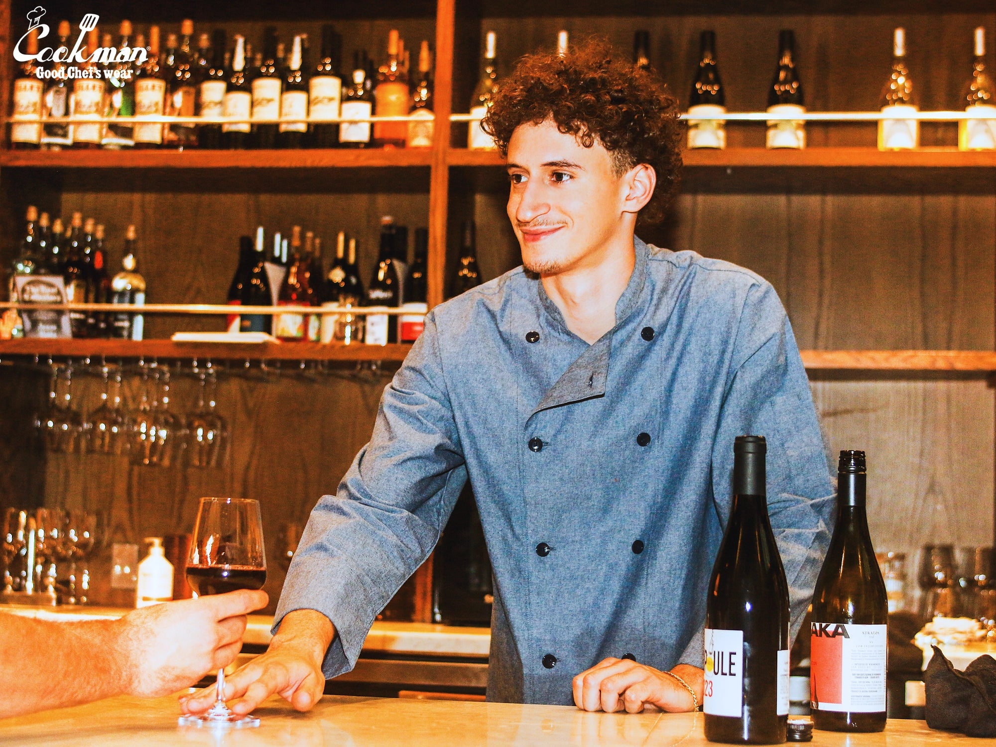 Cookman Chef Coat Long Sleeve Vented - Chambray : Blue