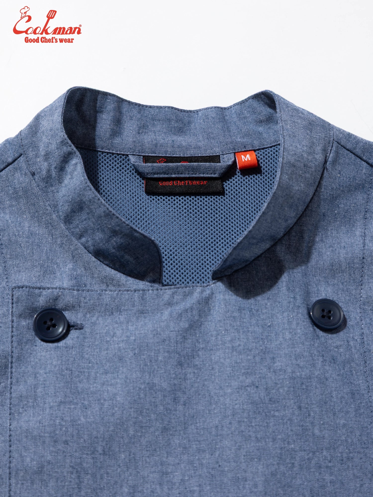 Cookman Chef Coat Long Sleeve Vented - Chambray : Blue
