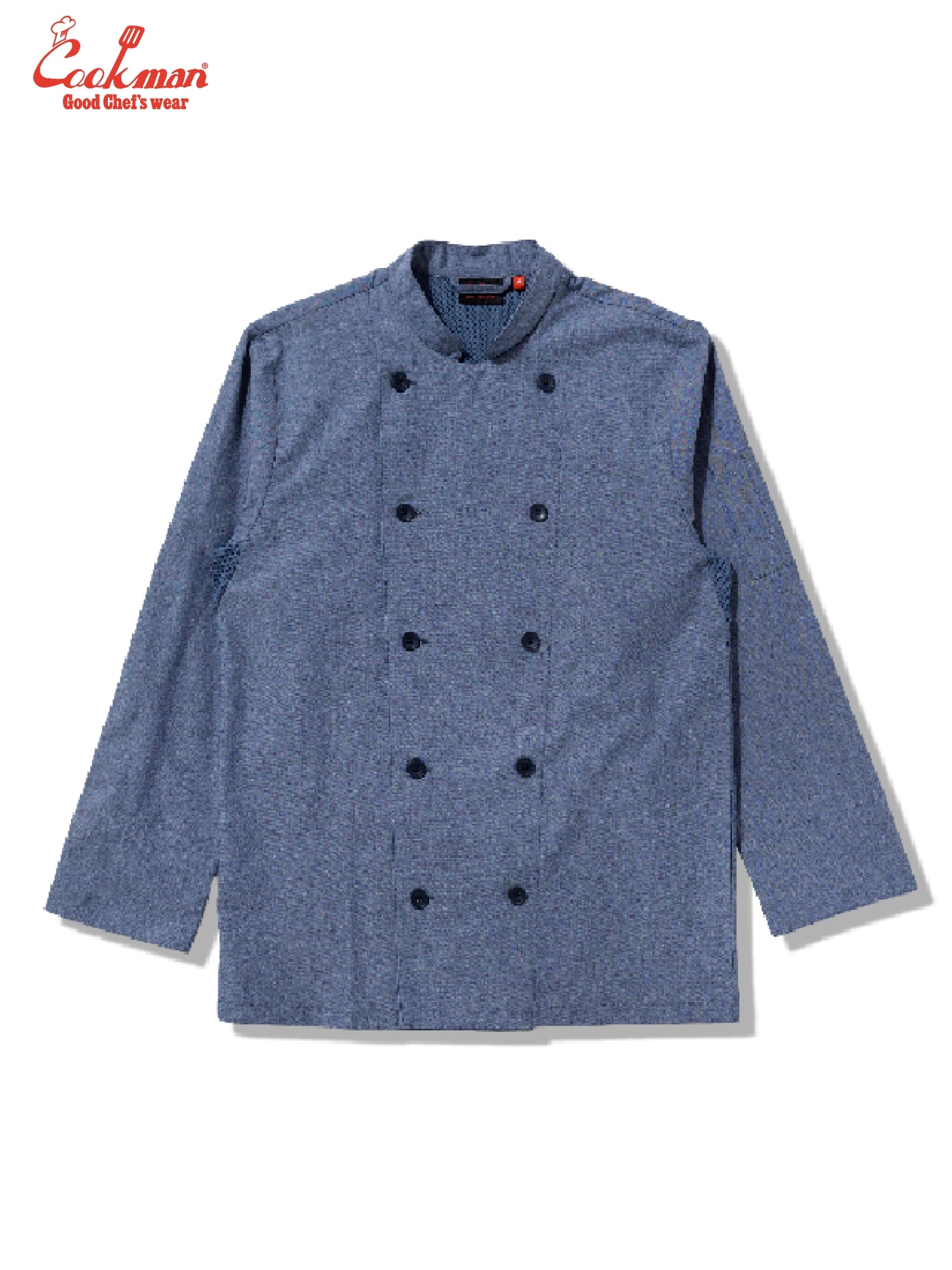 Cookman Chef Coat Long Sleeve Vented - Chambray : Blue