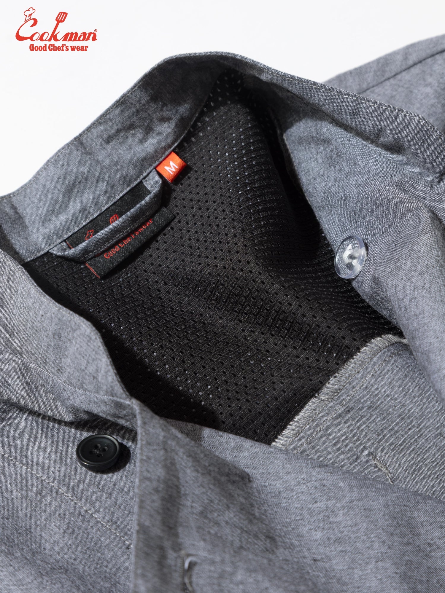 Cookman Chef Coat Long Sleeve Vented - Chambray : Black