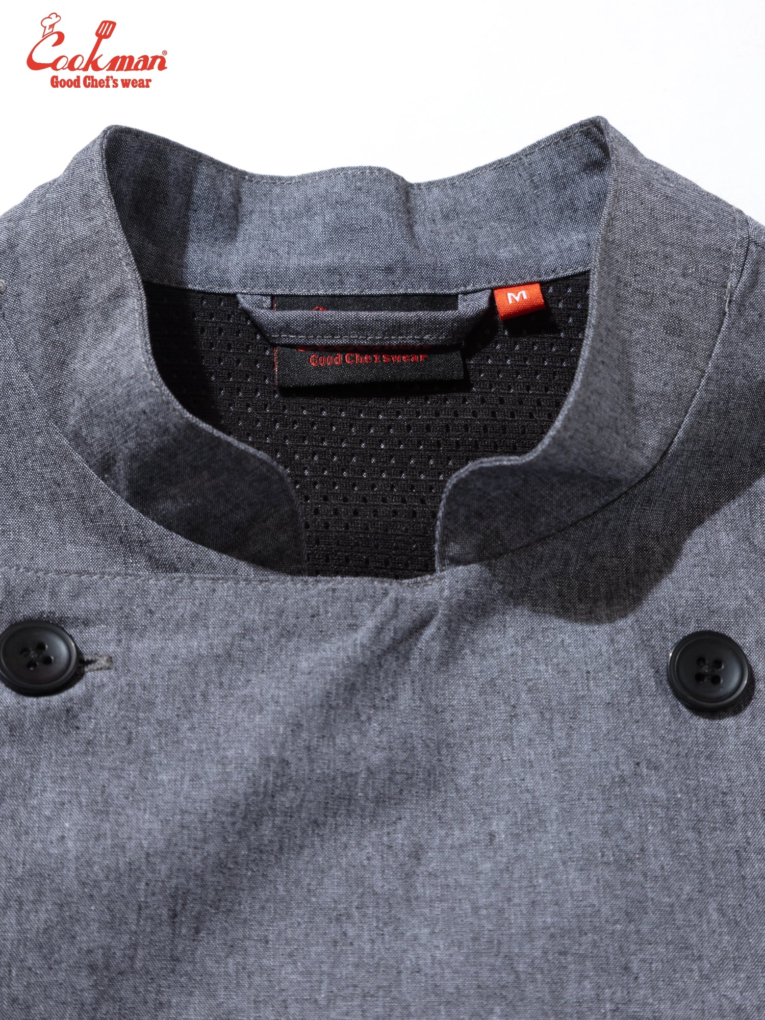 Cookman Chef Coat Long Sleeve Vented - Chambray : Black