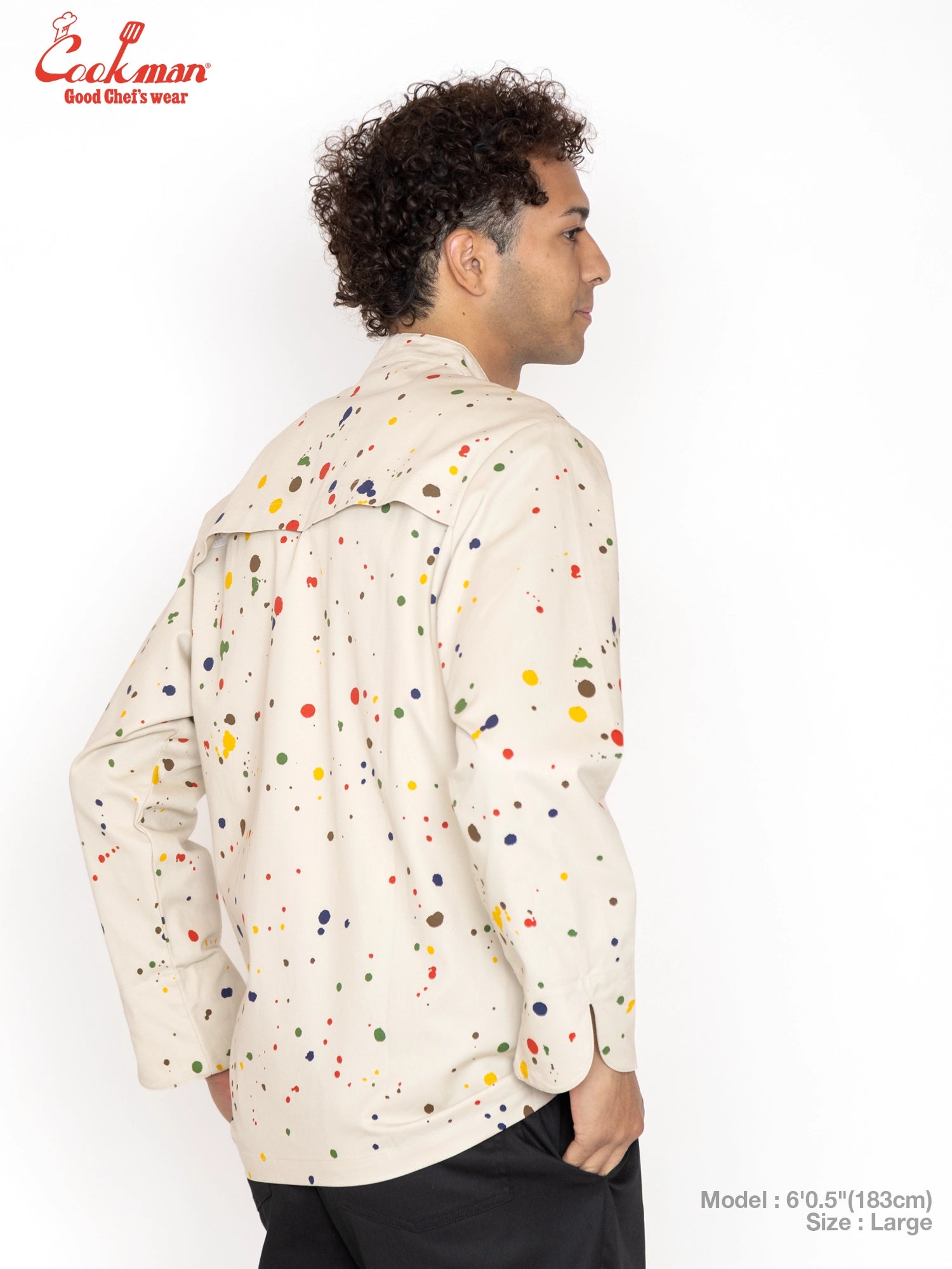 Cookman Chef Coat Long Sleeve Vented - Sauce Splash : Beige