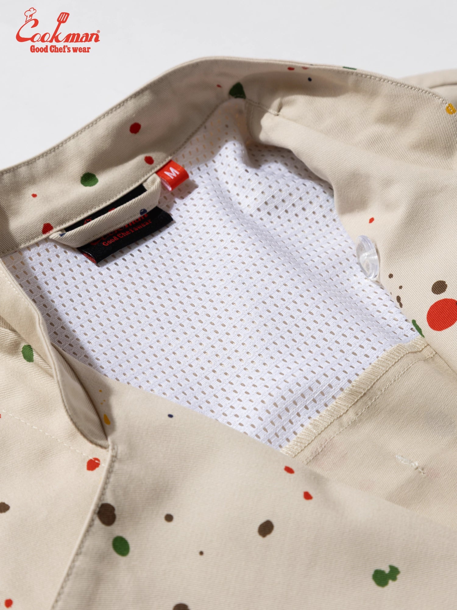 Cookman Chef Coat Long Sleeve Vented - Sauce Splash : Beige