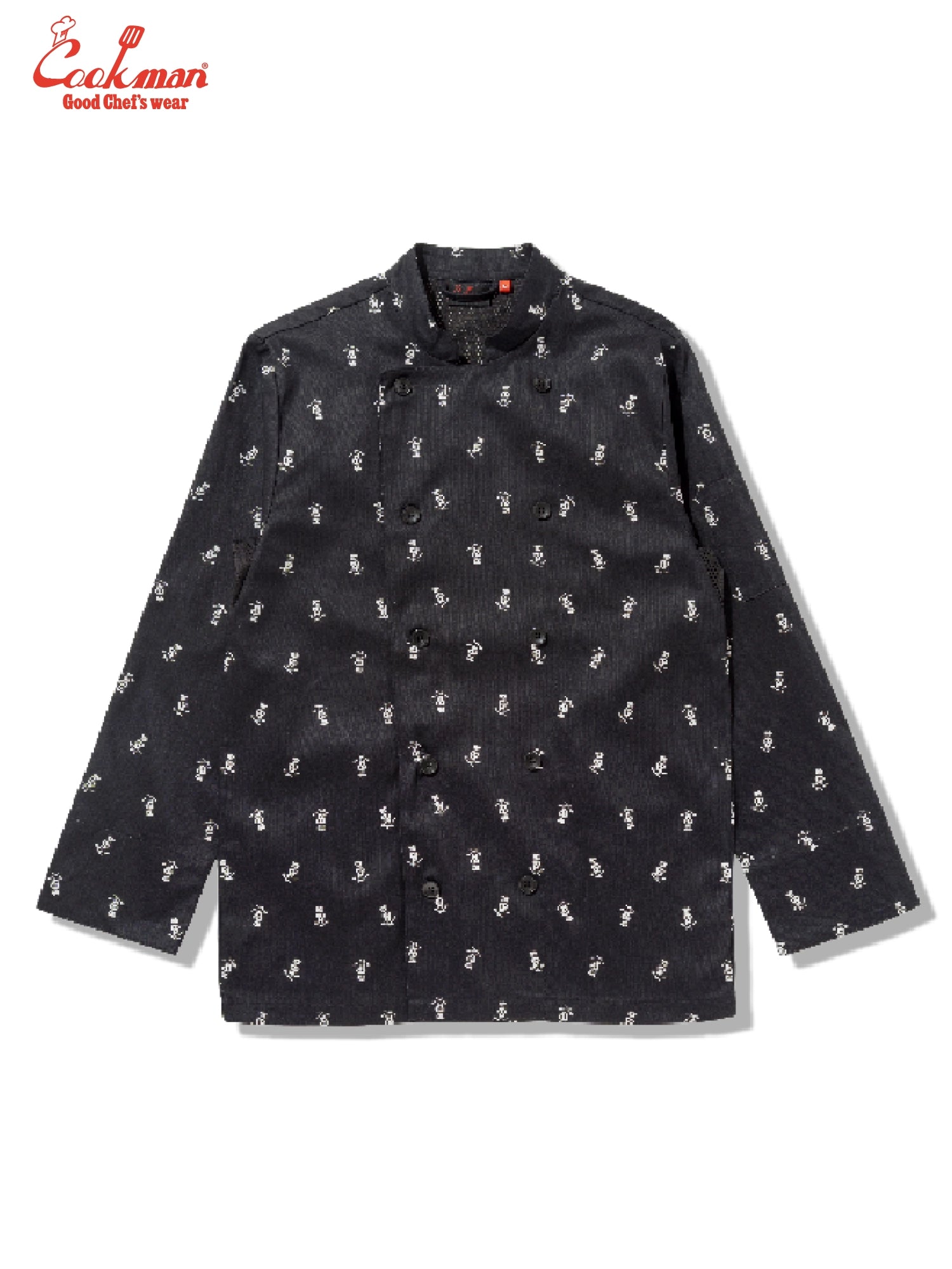 Cookman Chef Coat Long Sleeve Vented - Skull : Black