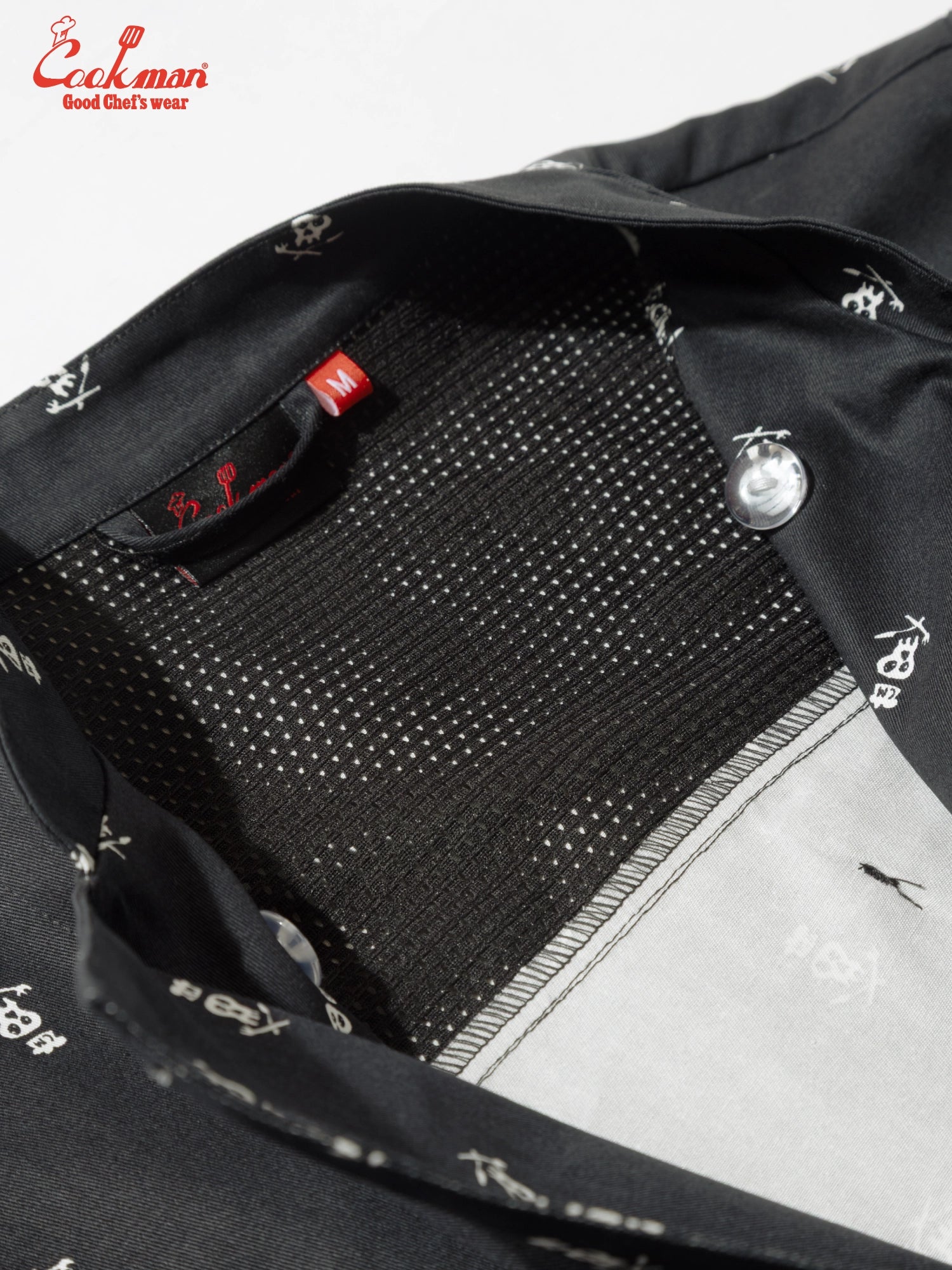 Cookman Chef Coat Long Sleeve Vented - Skull : Black
