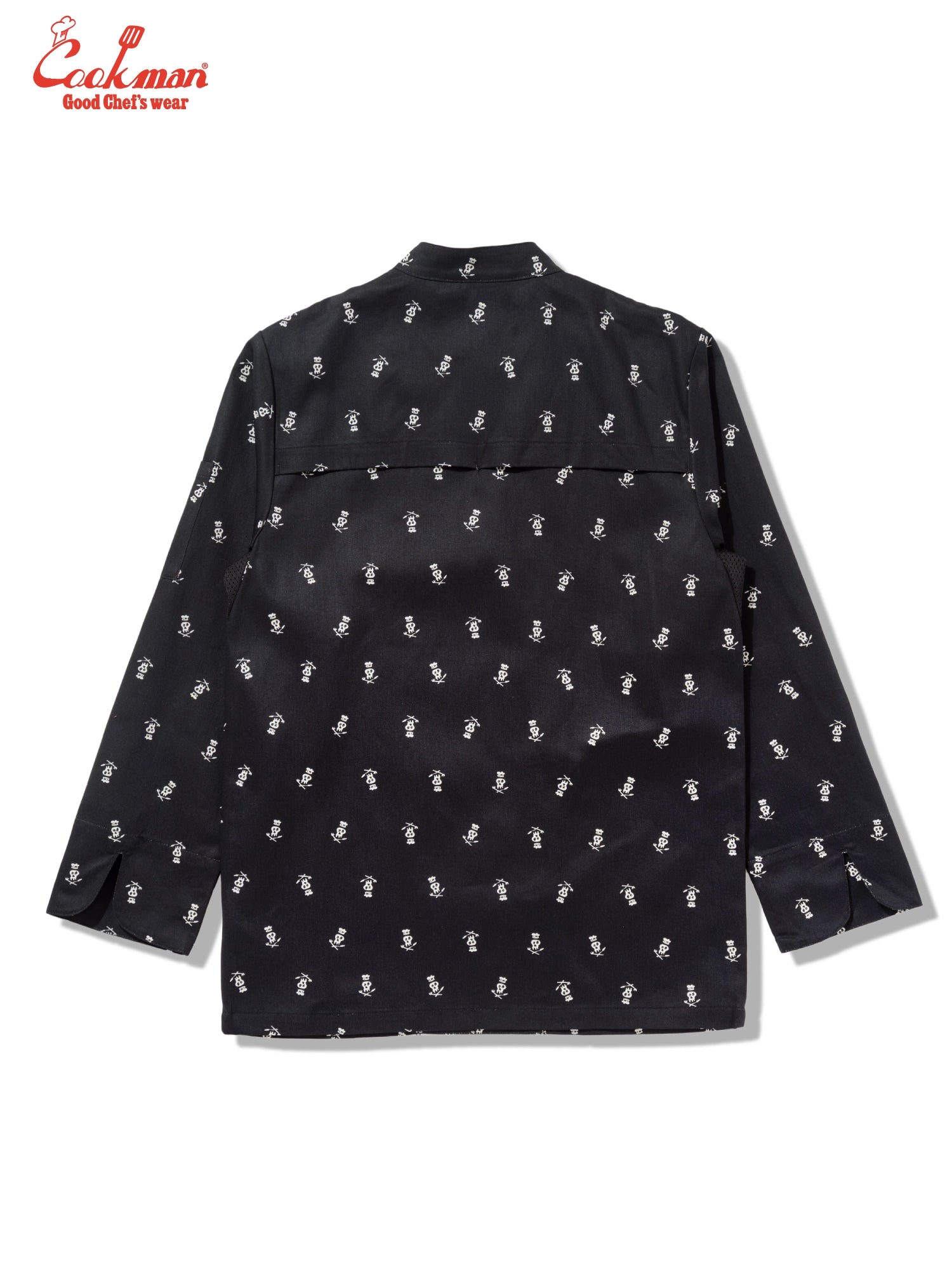 Cookman Chef Coat Long Sleeve Vented - Skull : Black