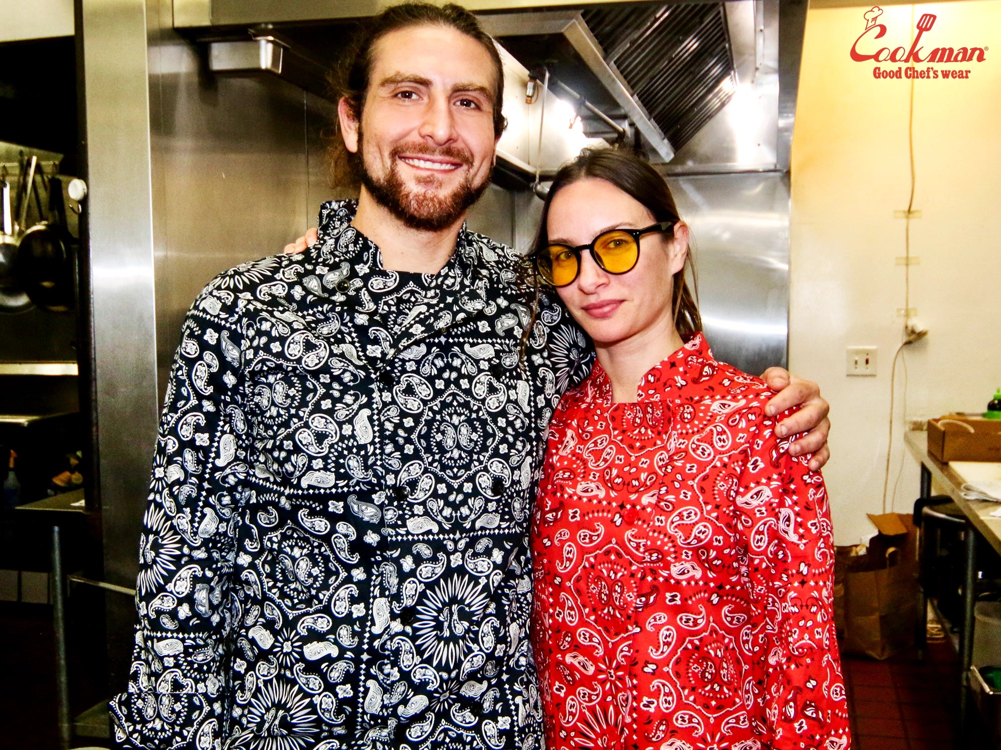 Cookman Chef Coat Long Sleeve Vented - Paisley : Red