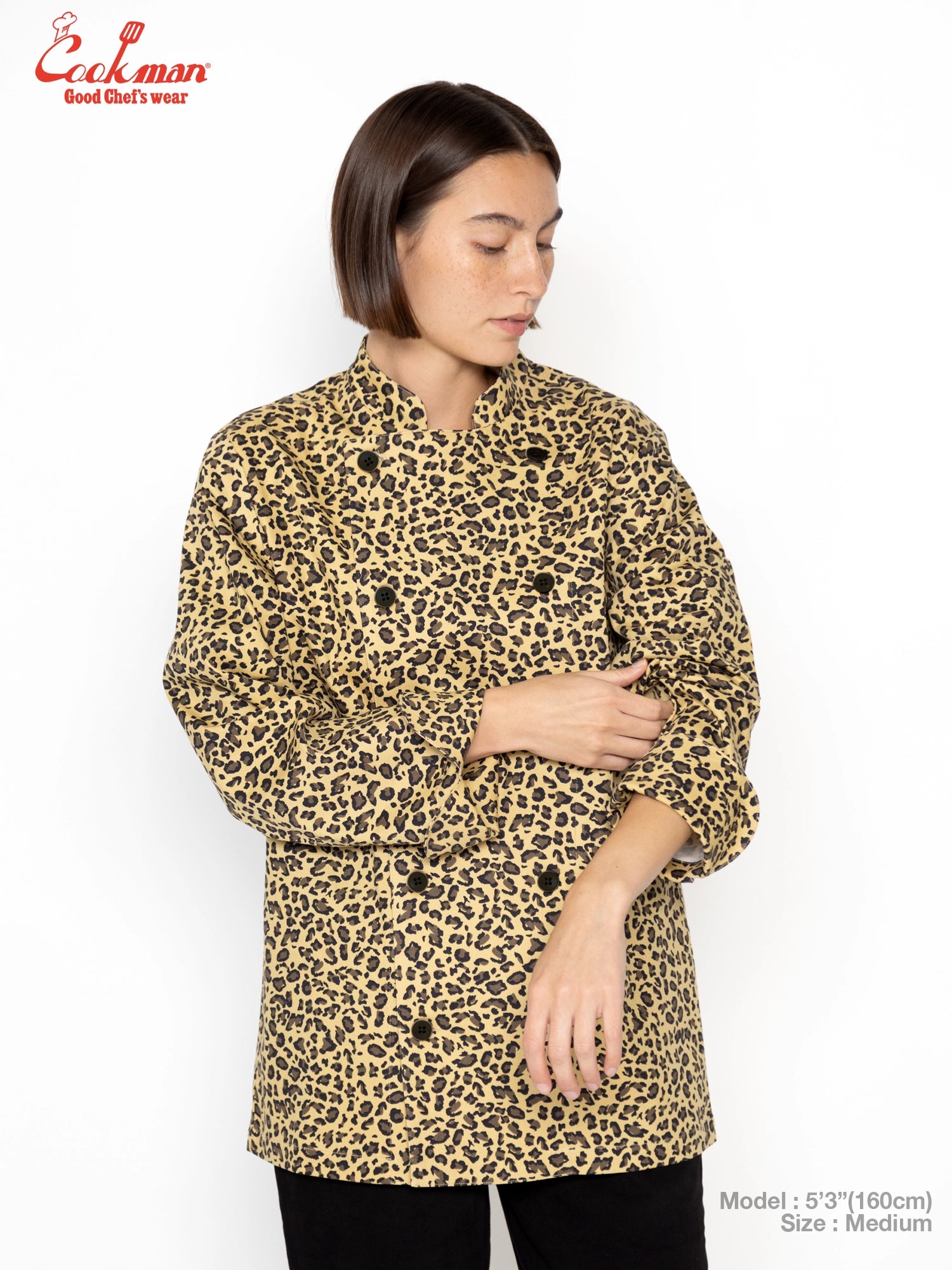 Cookman Chef Coat Long Sleeve Vented - Leopard : beige