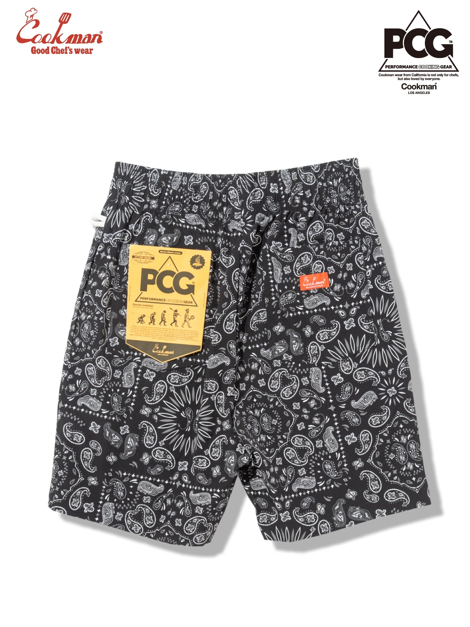 Chef Short Pants Light - Paisley : Black