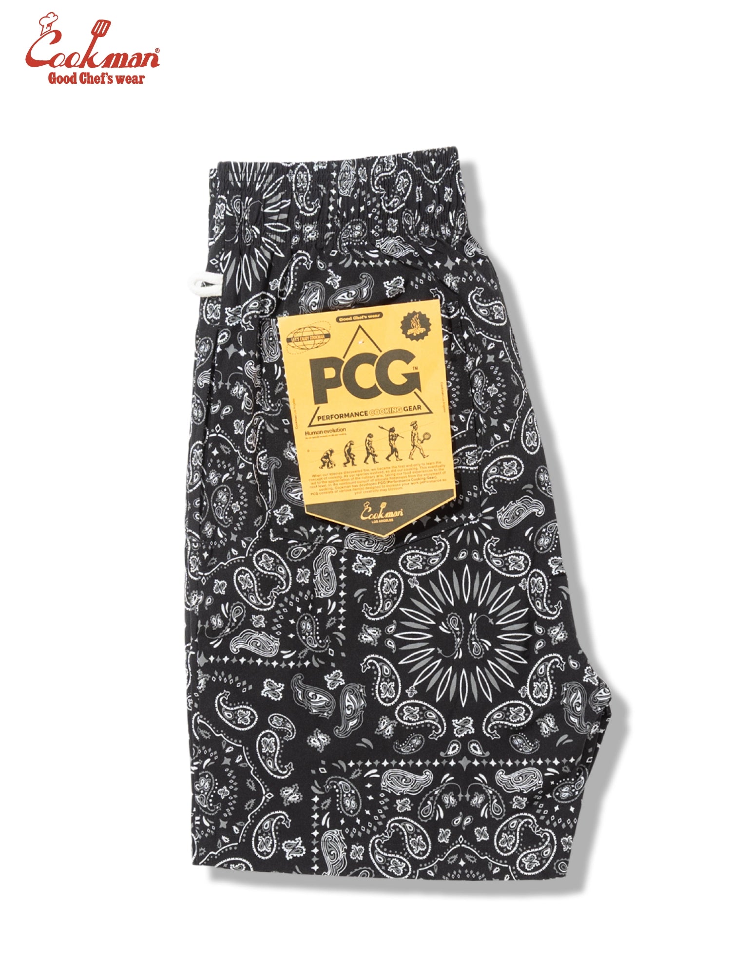 Chef Short Pants Light - Paisley : Black