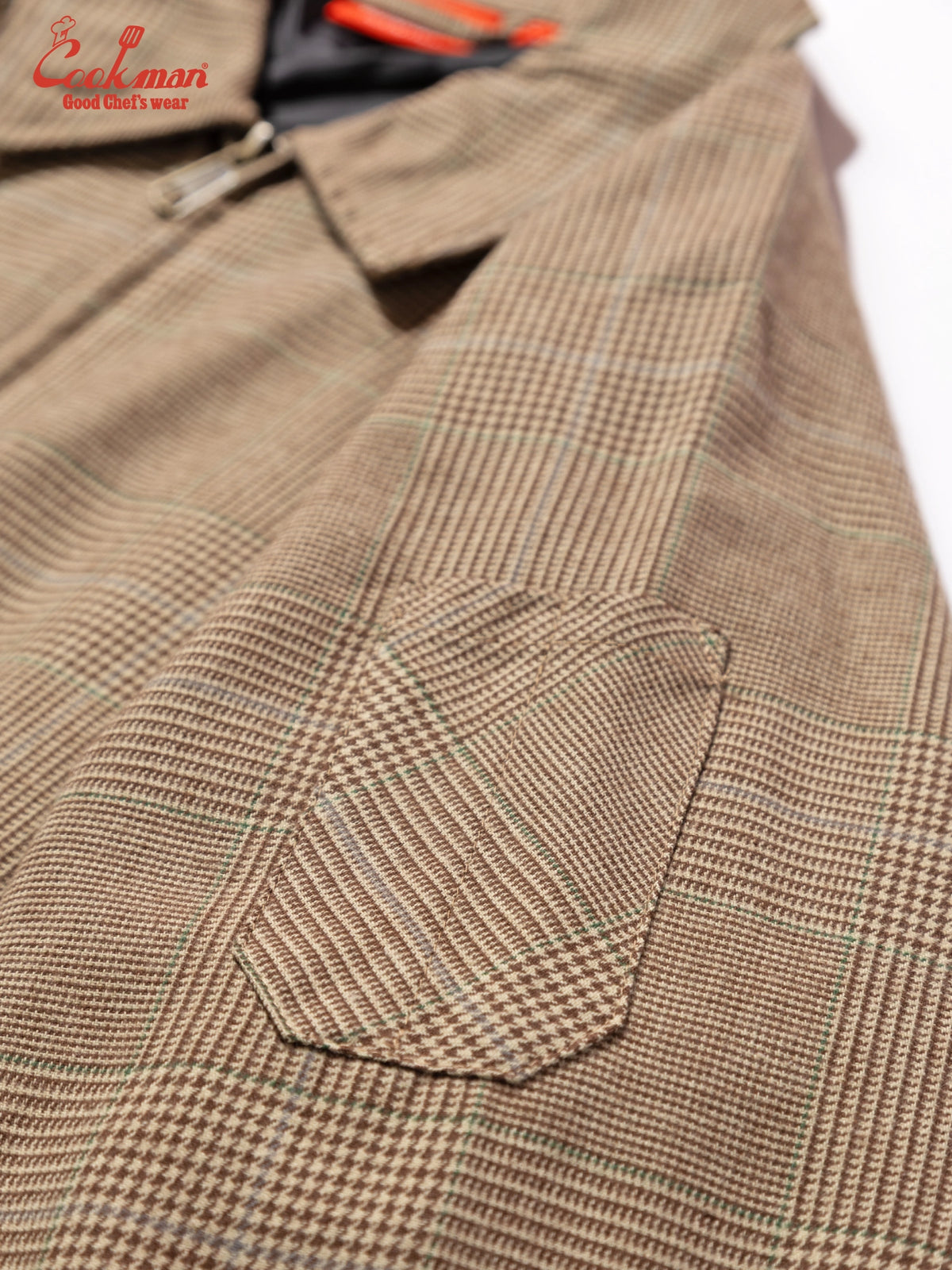Delivery Jacket With Lining - Glen Check Brown