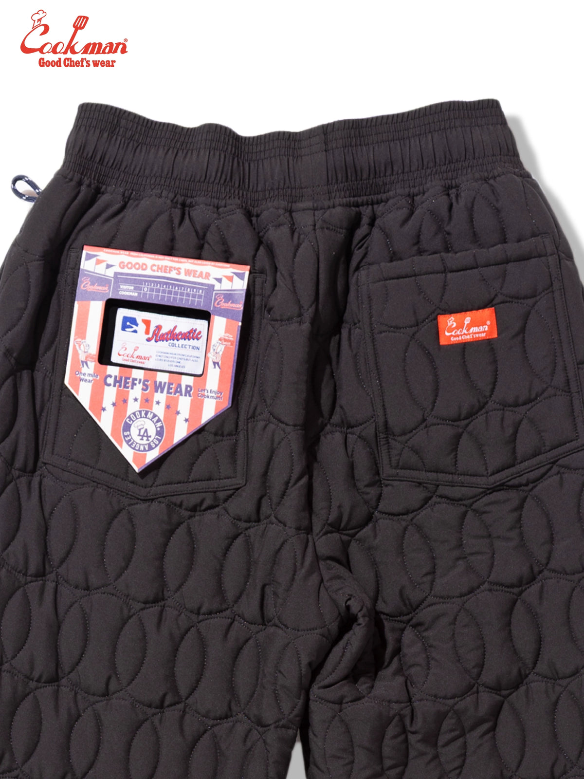 Chef Pants - Quilted Baseball : Black
