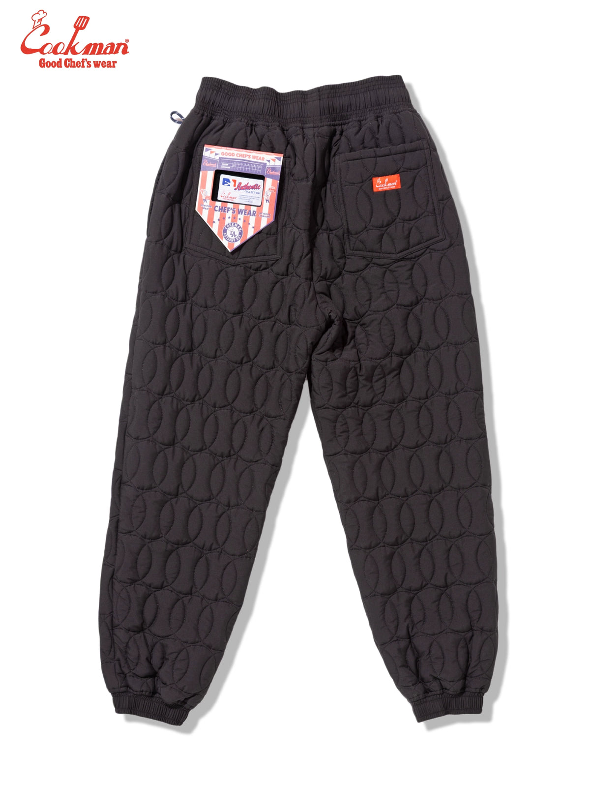 Chef Pants - Quilted Baseball : Black