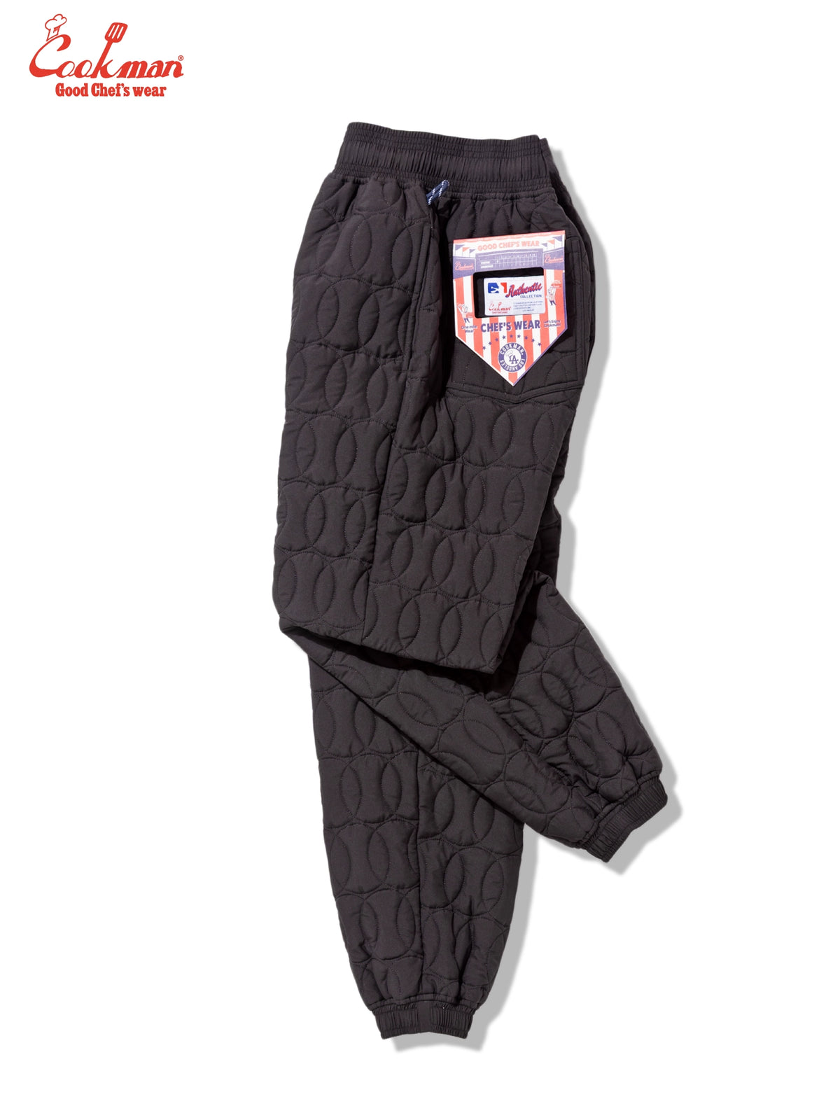 Chef Pants - Quilted Baseball : Black