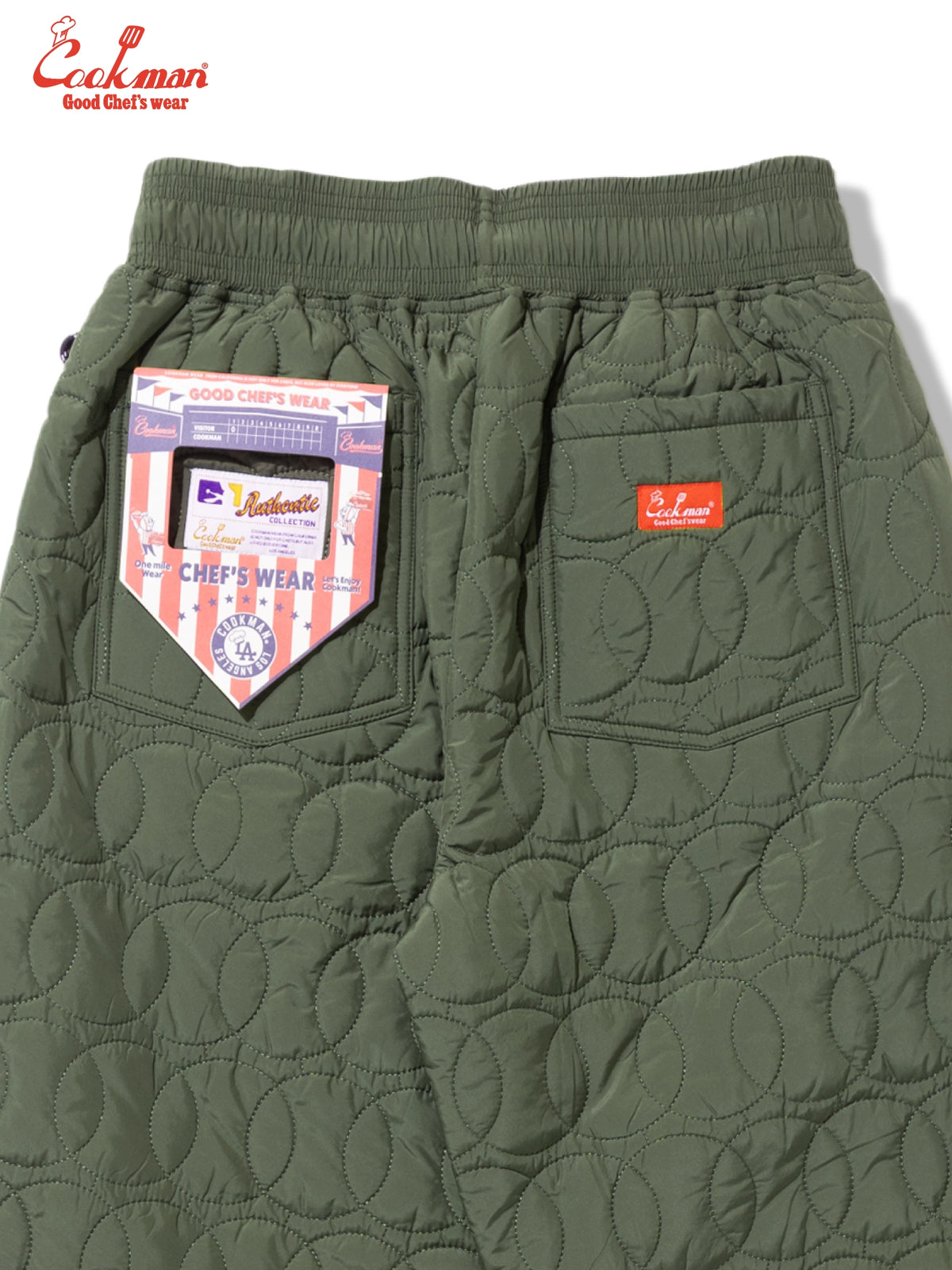 Chef Pants - Quilted Baseball : Olive