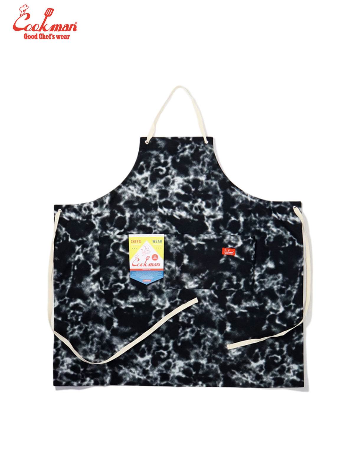 Wide Pocket Apron - Marble : Black