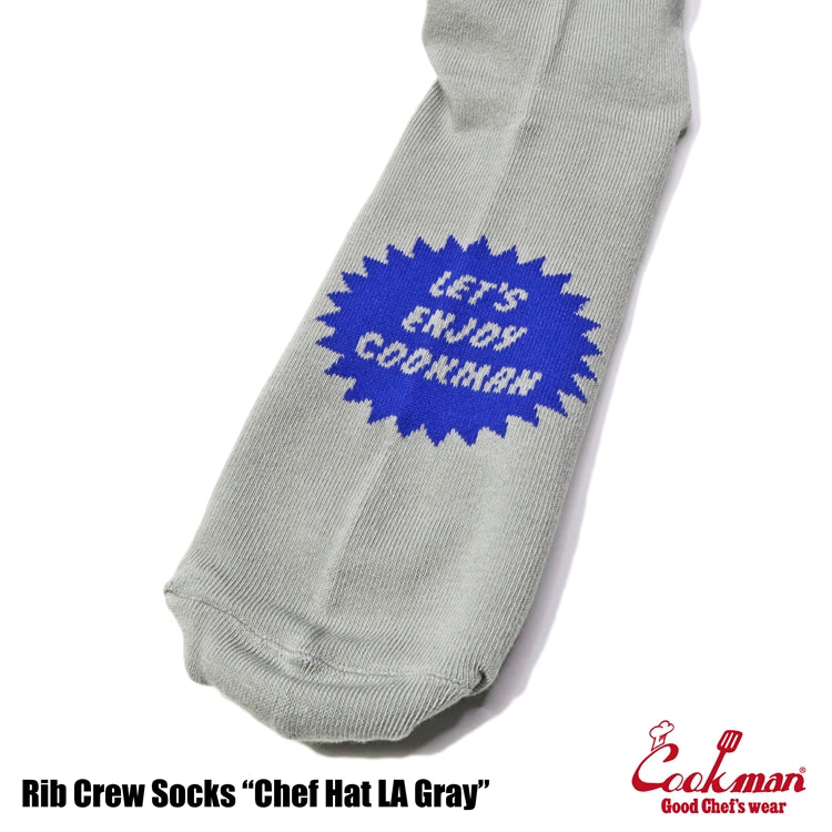 Cookman Rib Crew Socks - Chef Hat LA : Gray