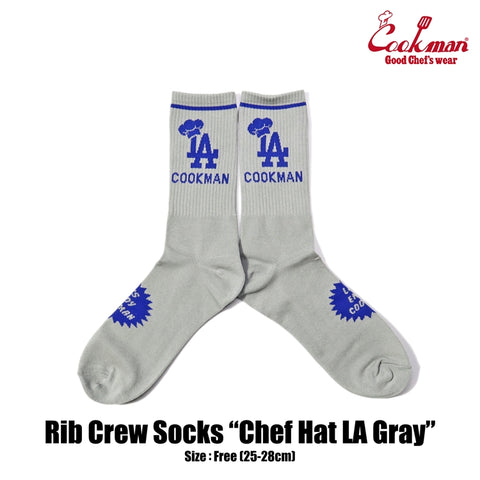 Cookman Rib Crew Socks - Chef Hat LA : Gray