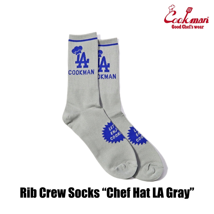 Cookman Rib Crew Socks - Chef Hat LA : Gray