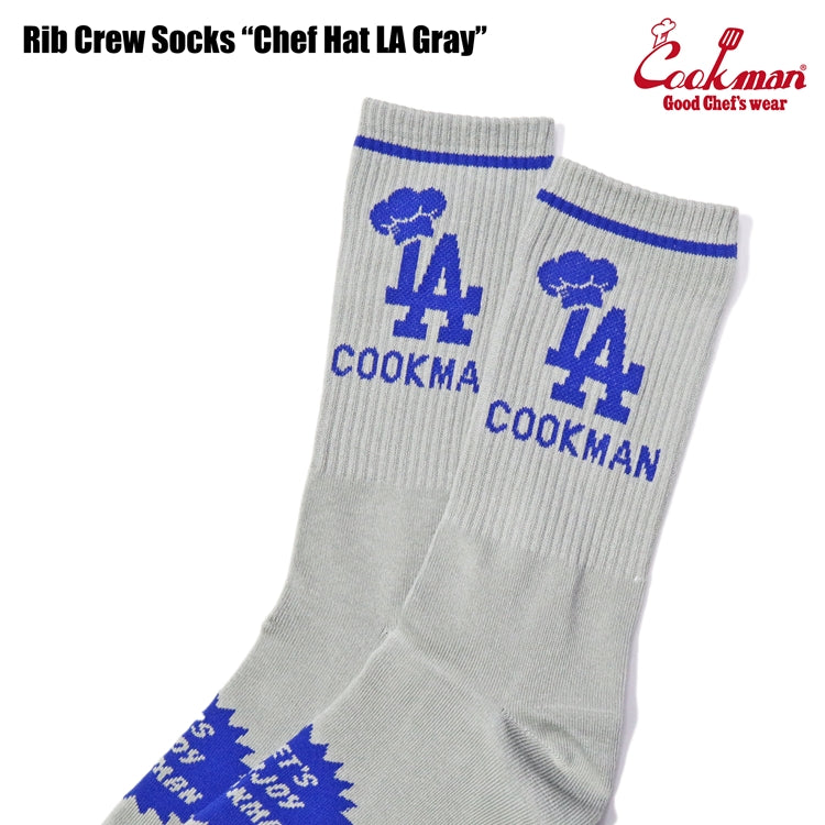 Cookman Rib Crew Socks - Chef Hat LA : Gray