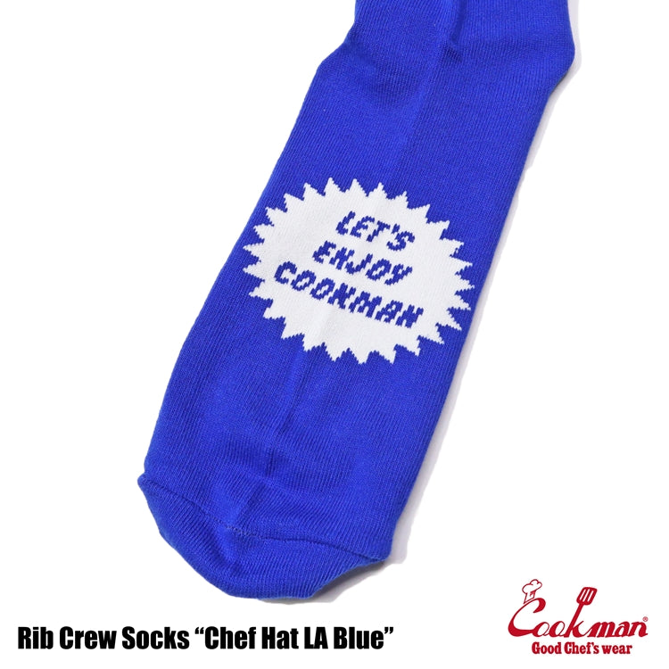 Cookman Rib Crew Socks - Chef Hat LA : Blue
