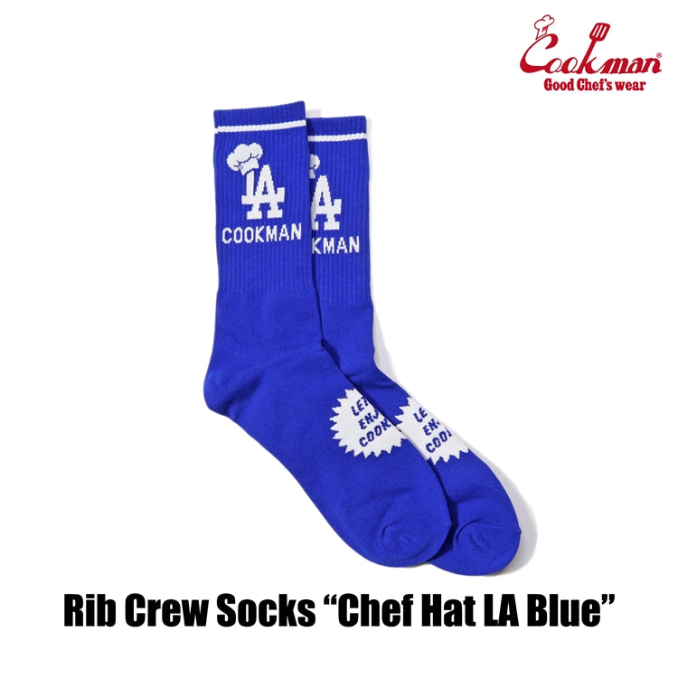 Cookman Rib Crew Socks - Chef Hat LA : Blue