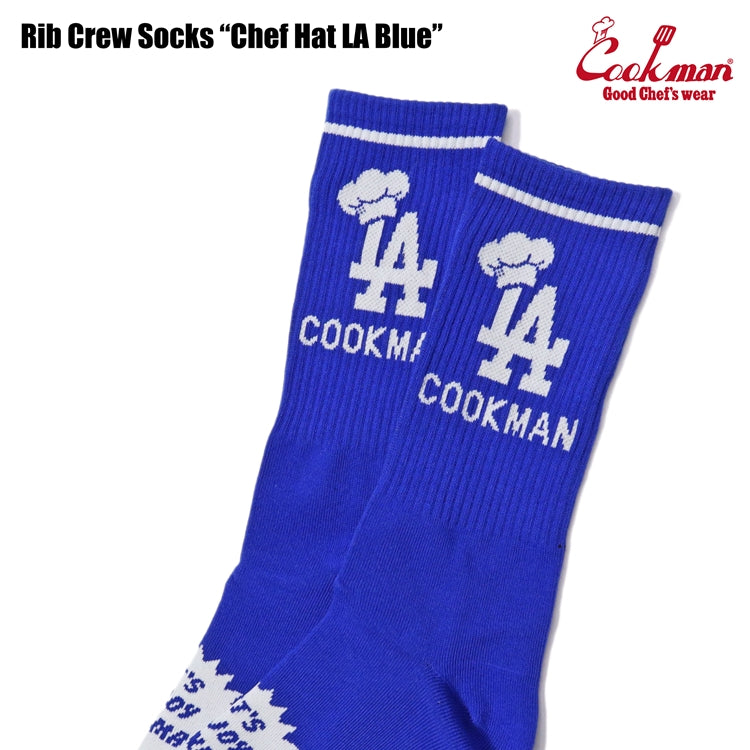 Cookman Rib Crew Socks - Chef Hat LA : Blue