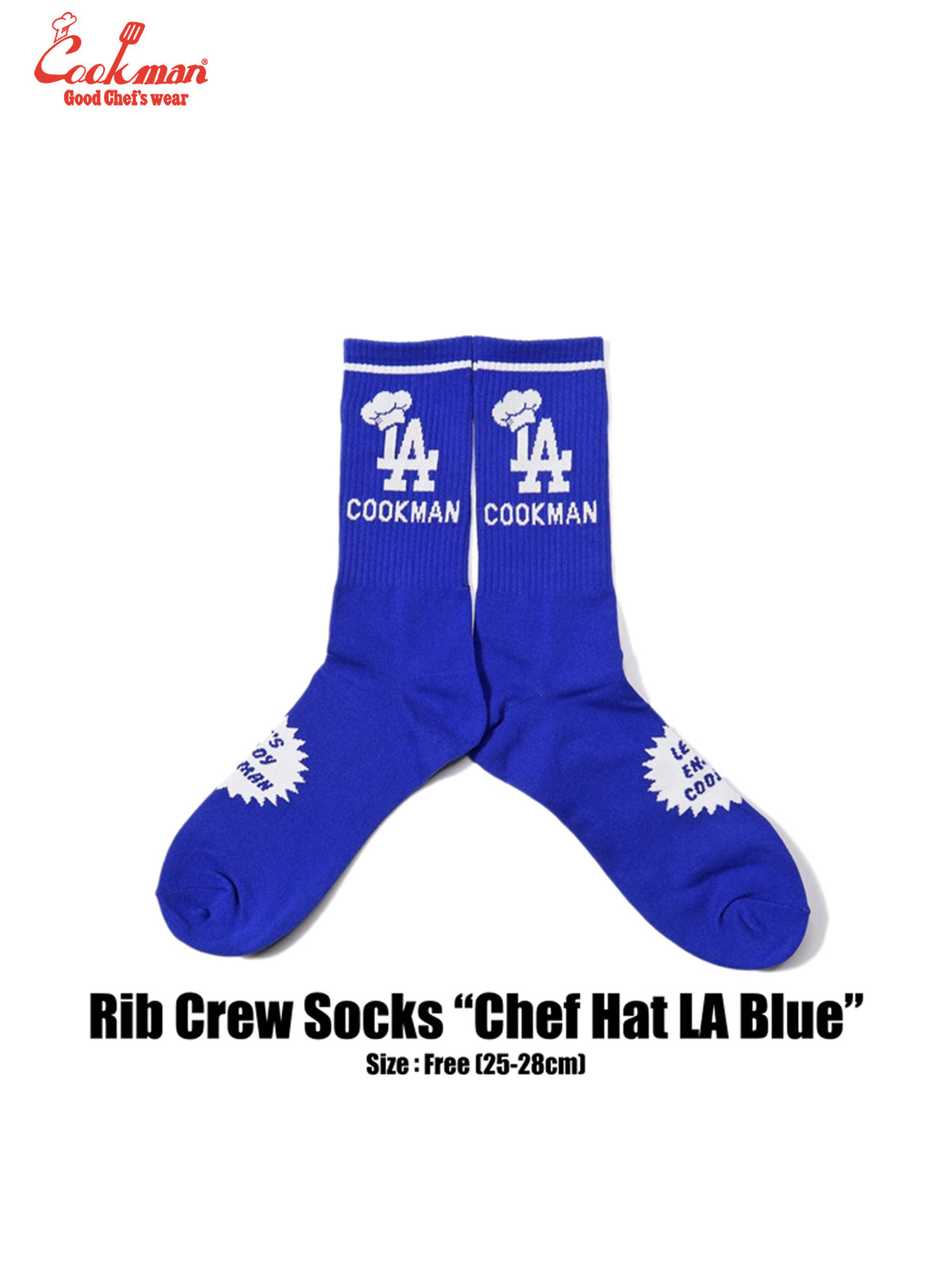 Rib Crew Socks - Chef Hat LA : Blue